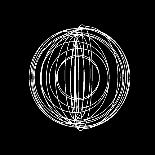 Representación visual de líneas blancas formando patrones geométricos en un fondo negro.