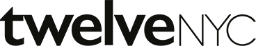 Twelve NYC logo with black text on a dark background.