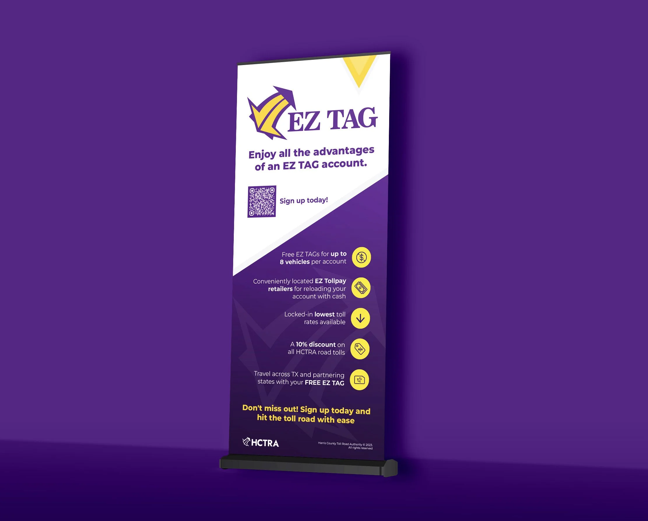 EZ TAG standing banner