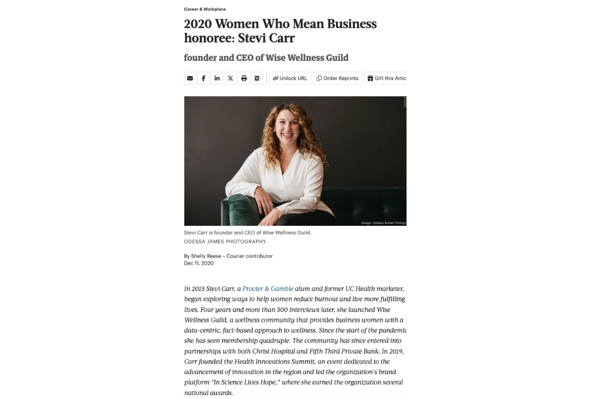 2020 Women Who Mean Business honoree: Stevi Carr