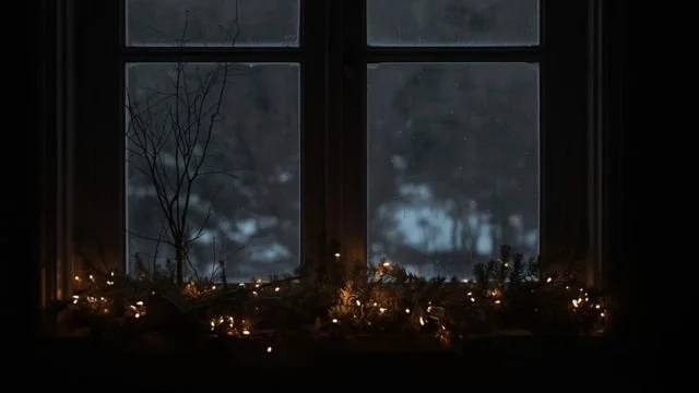 Quiet winter morning during the holidays, reflecting grief and stillness