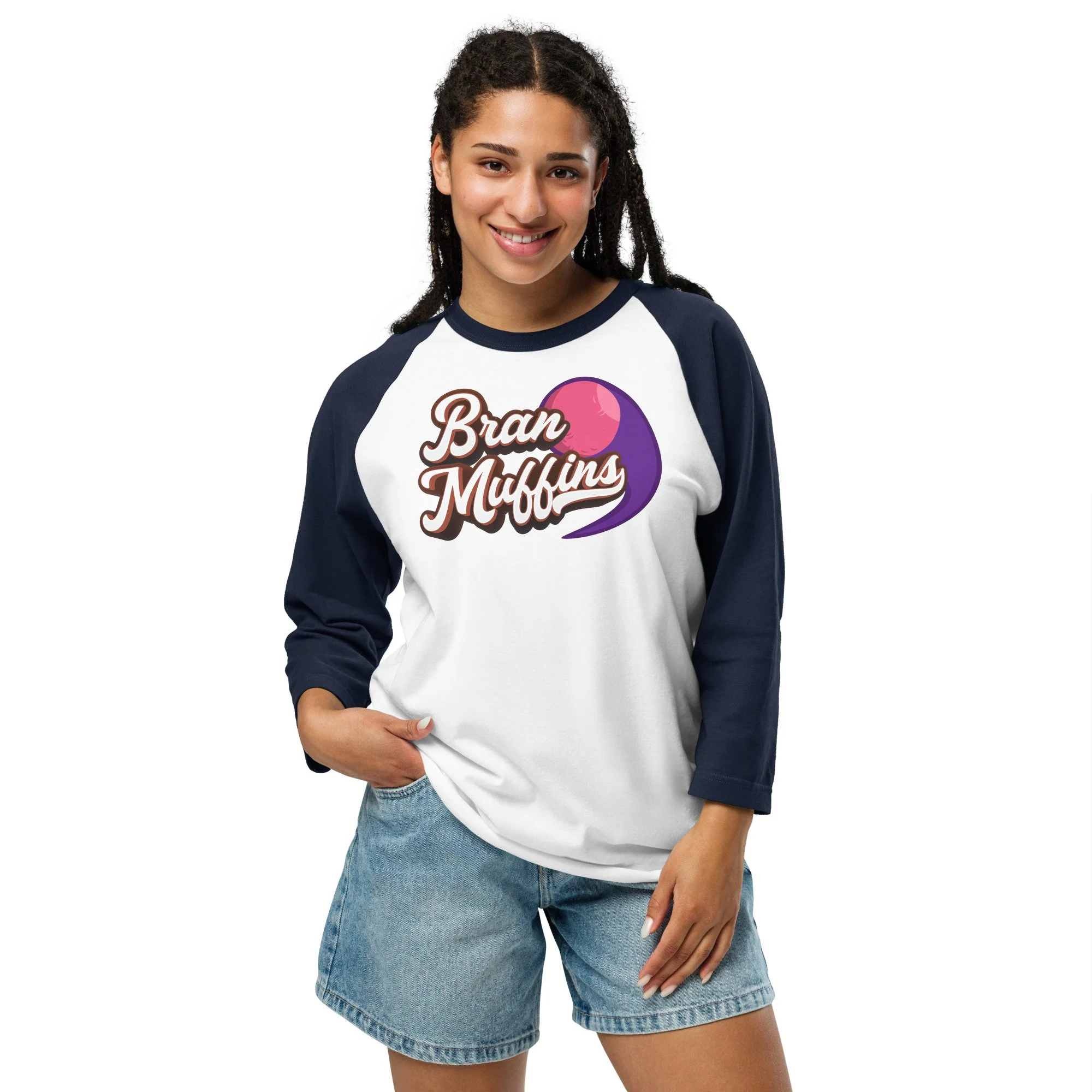Bran Muffins - 3/4 Sleeve Baseball Shirt
