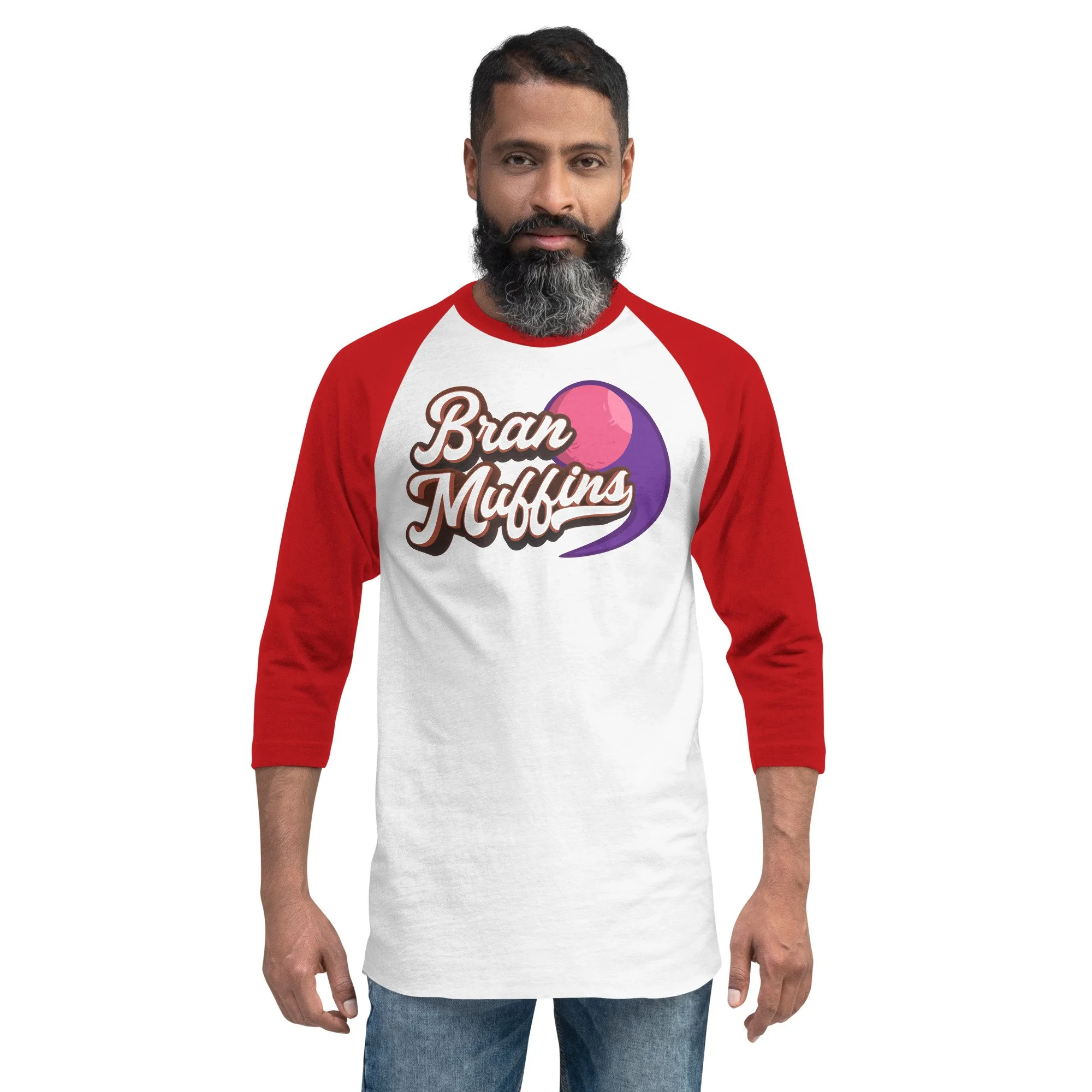 Bran Muffins - 3/4 Sleeve Baseball Shirt