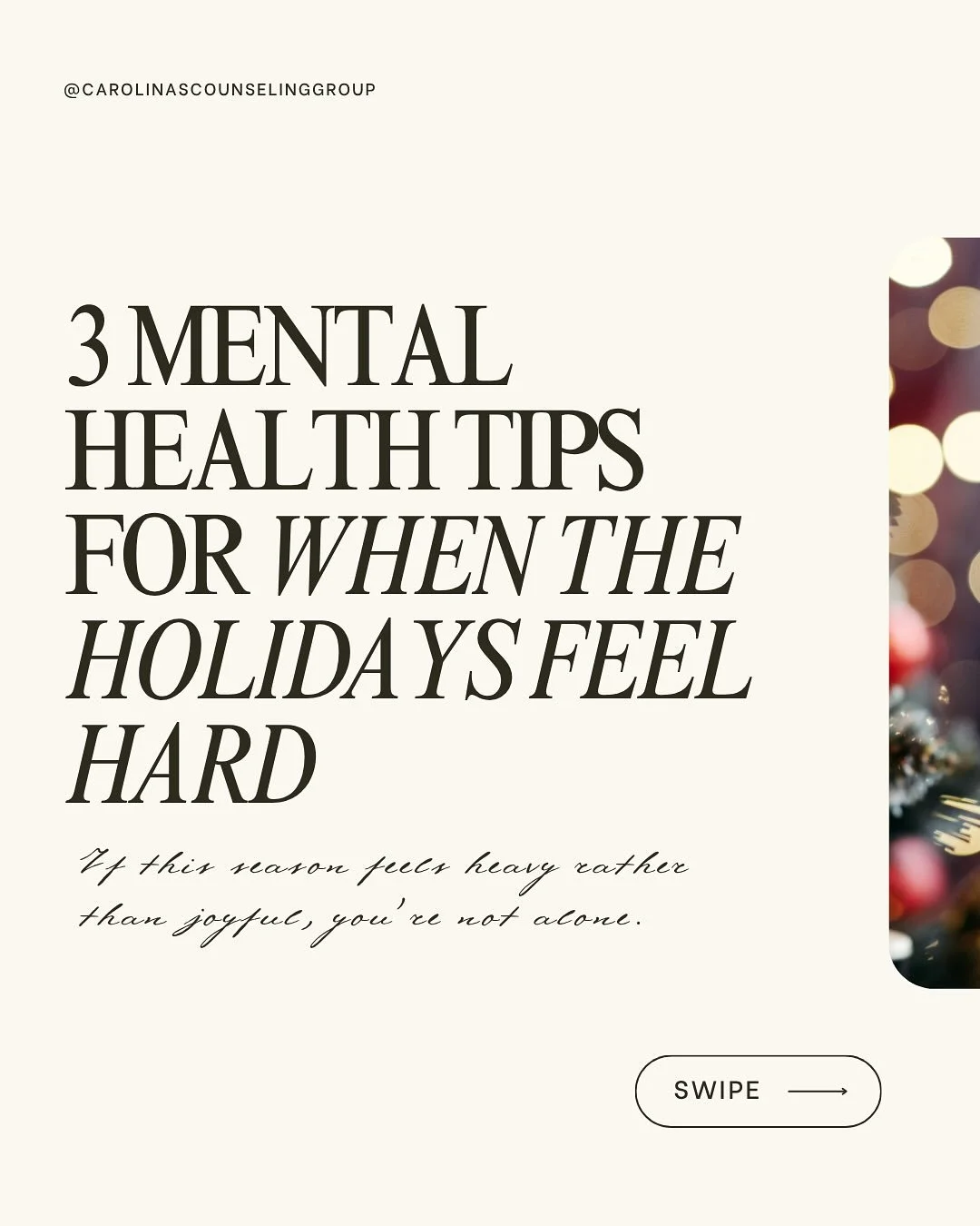 The holidays can feel heavy &mdash; and that&rsquo;s okay. You don&rsquo;t have to do everything, feel everything, or be everything to everyone. Small moments of rest, connection, and honesty with yourself are more than enough. 🤍

#HolidayMentalHeal