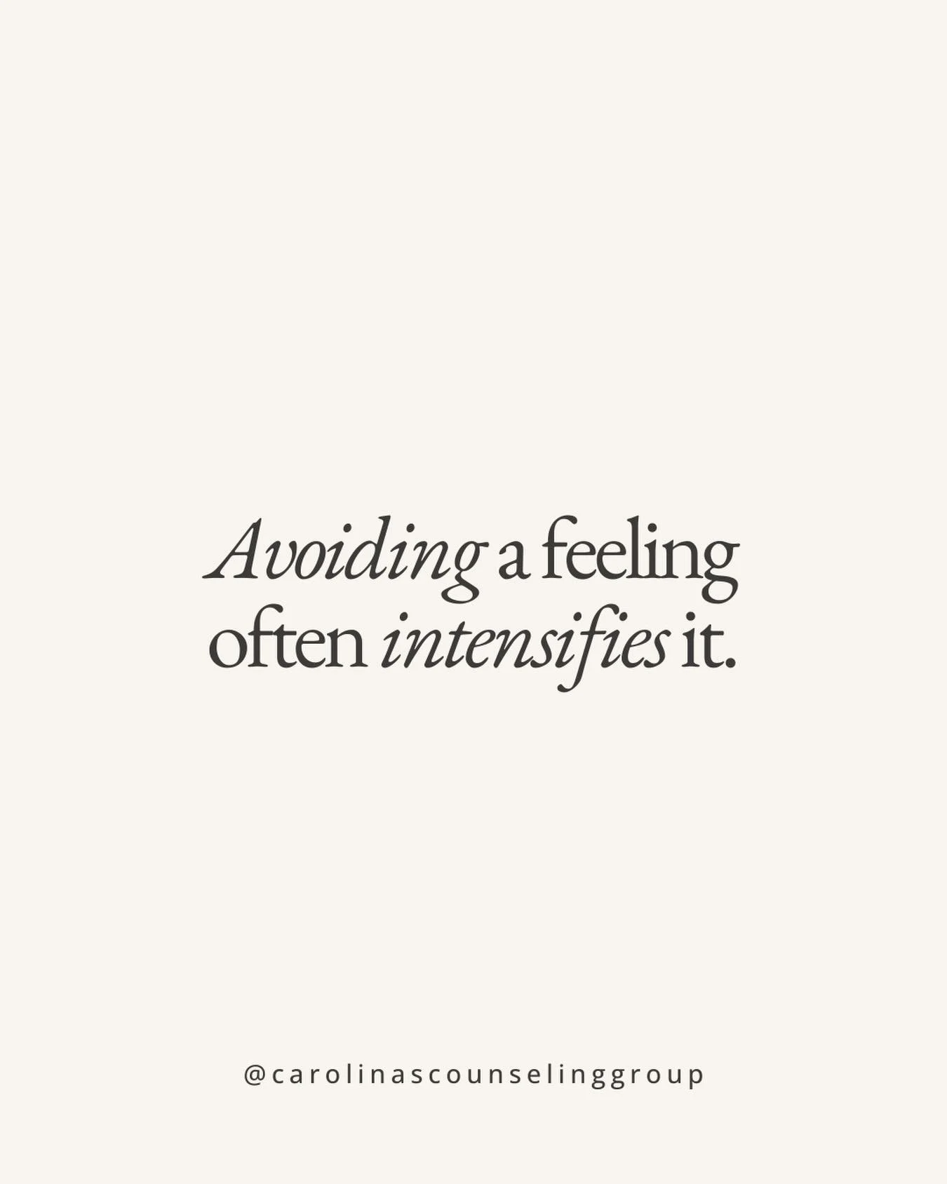 Avoiding emotions doesn&rsquo;t eliminate them &mdash; it often amplifies them. What we push away tends to persist.

In therapy, you can learn how to sit with difficult feelings, reduce emotional overwhelm, and respond rather than react.

Schedule yo