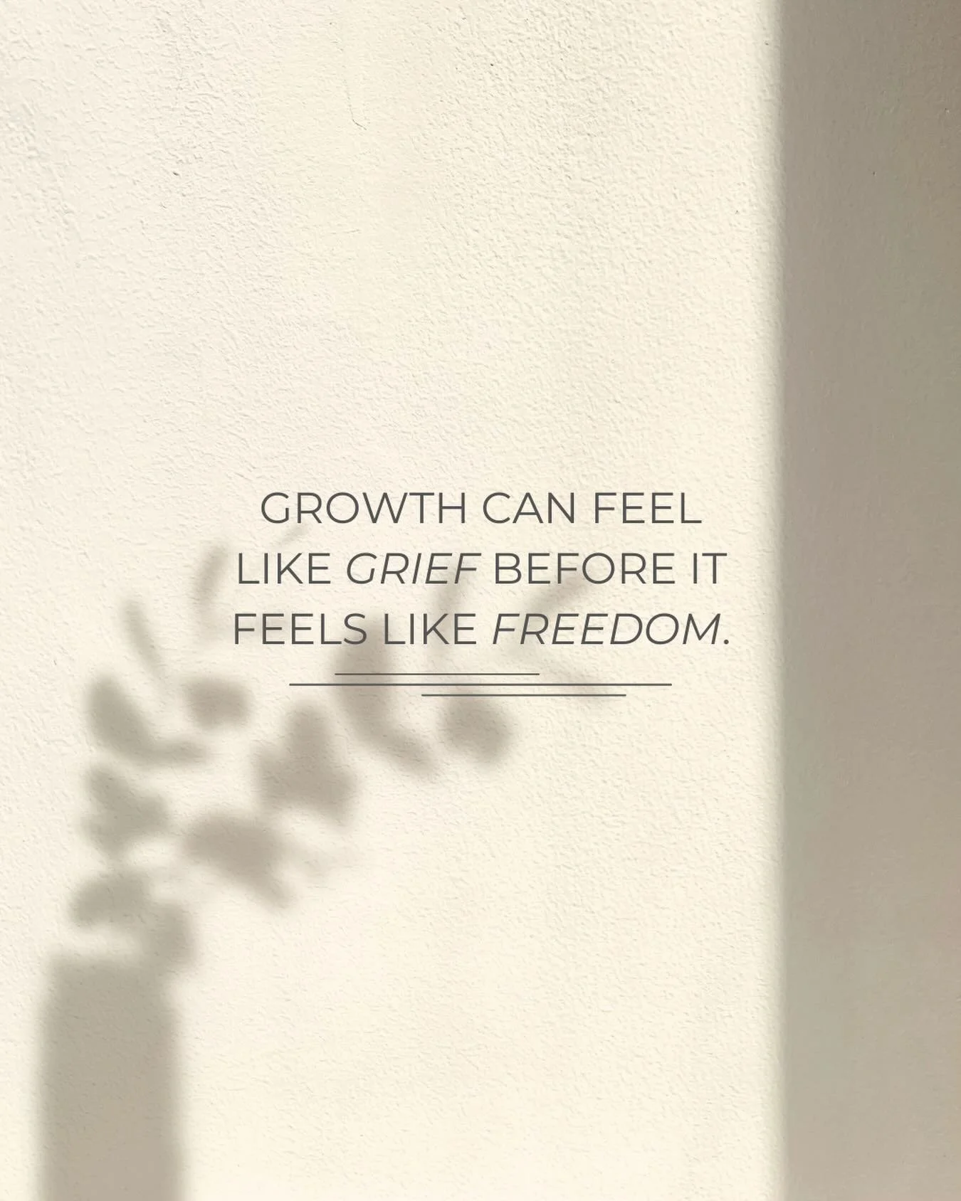 Growth feels like grief before it feels like freedom.

You&rsquo;re not just building something new &mdash; you&rsquo;re letting something old die.

Old patterns. Old roles. Old versions of you that once felt necessary.

If it feels heavy, that doesn