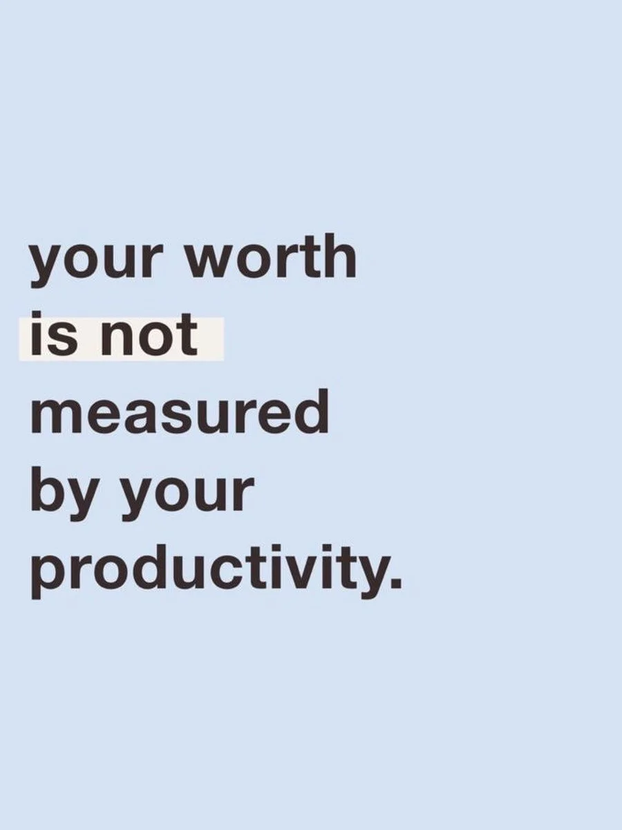 Your worth is not measured by your productivity.
 Not by how busy you are. Not by how much you accomplish.

If you&rsquo;re feeling burnt out or stuck in the cycle of &ldquo;doing more,&rdquo; therapy can help you step off that treadmill.

Our clinic