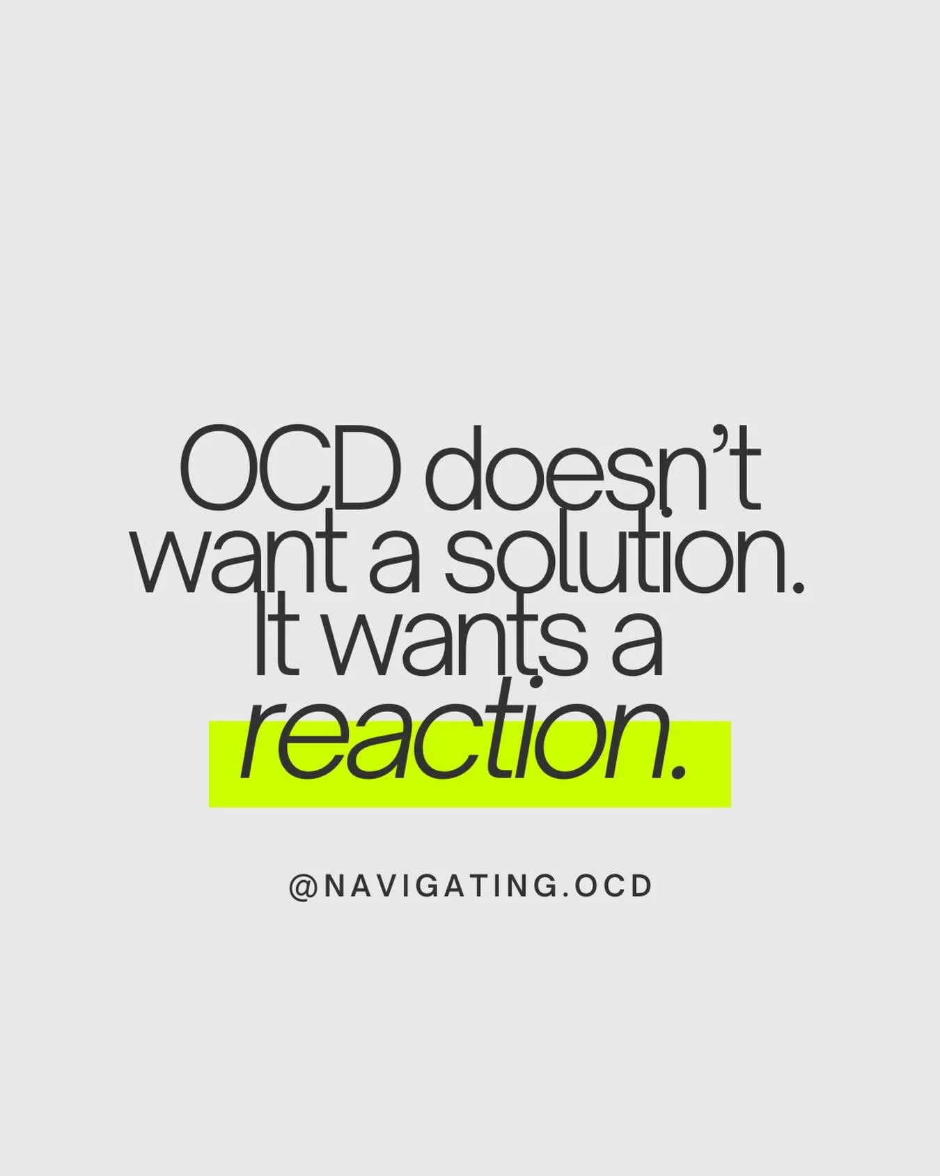 ✨ Love this important reminder from @navigating.ocd

OCD doesn&rsquo;t get quieter with logic&mdash;it gets louder with reassurance. It pushes for certainty, perfection, and &ldquo;just one more check&rdquo;&hellip; but what it&rsquo;s really asking 