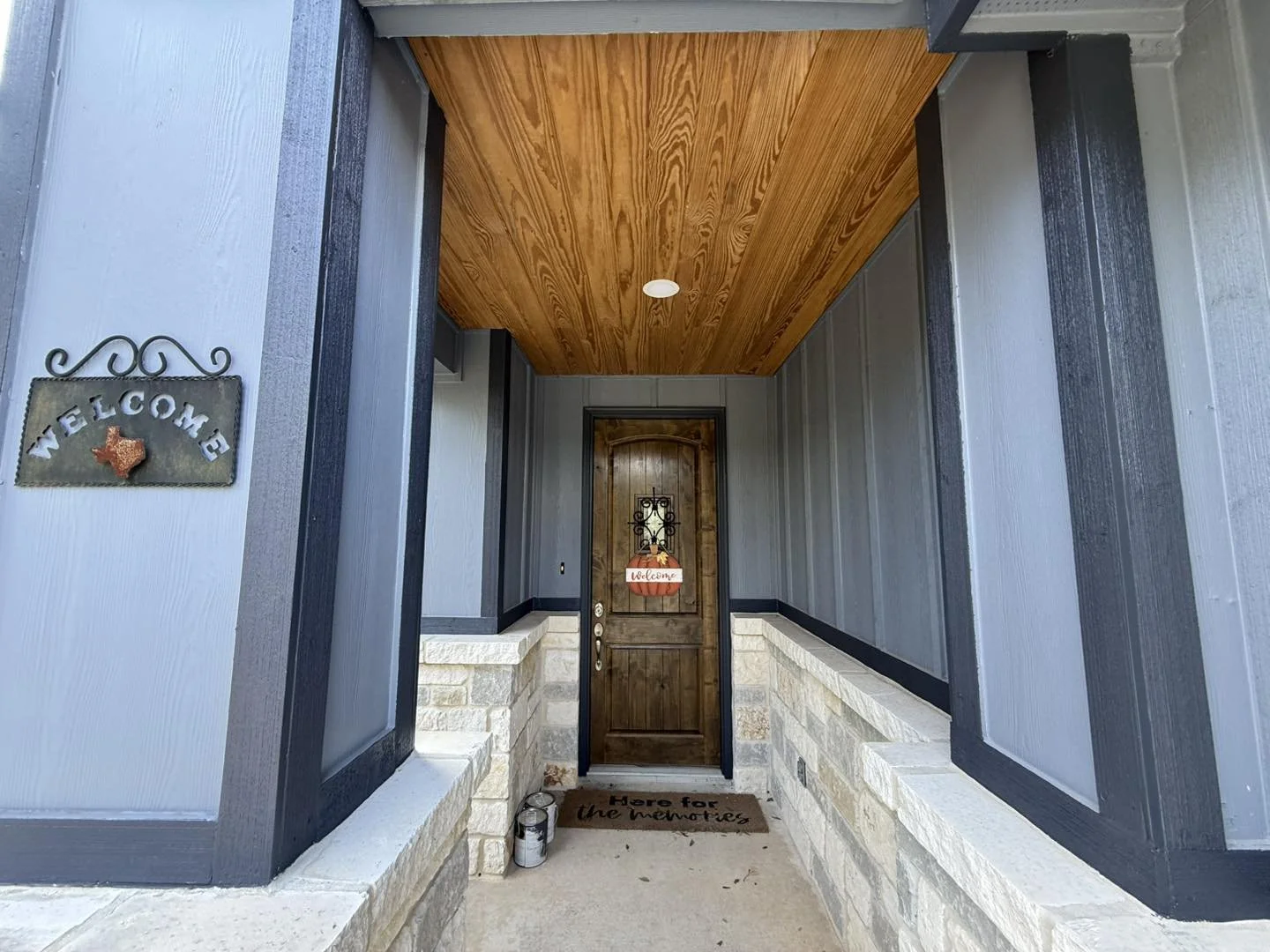 Fresh Exterior Porch Painting and Ceiling and Door Stain