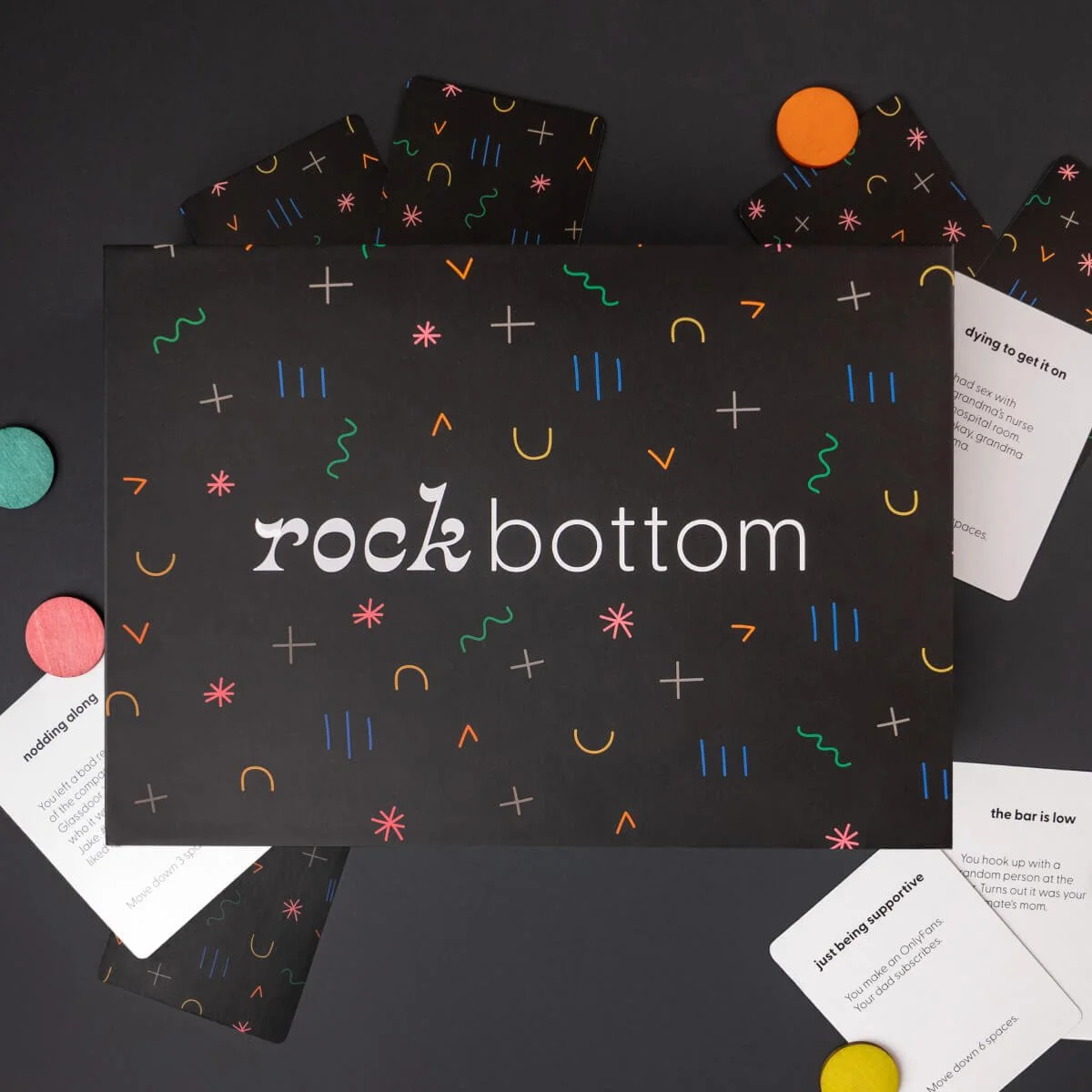 Rock Bottom board game box