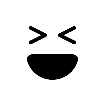white icon of a laughing emoji