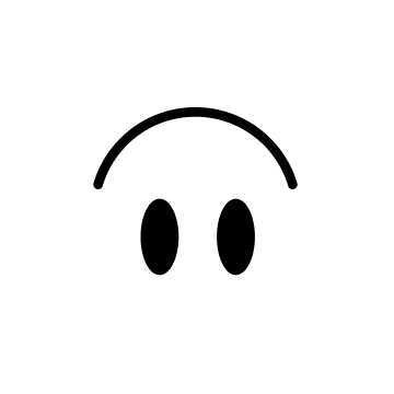 white emoji of an upside down smilie face