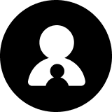 Icon of a large person and a small person to represent Ages 18+