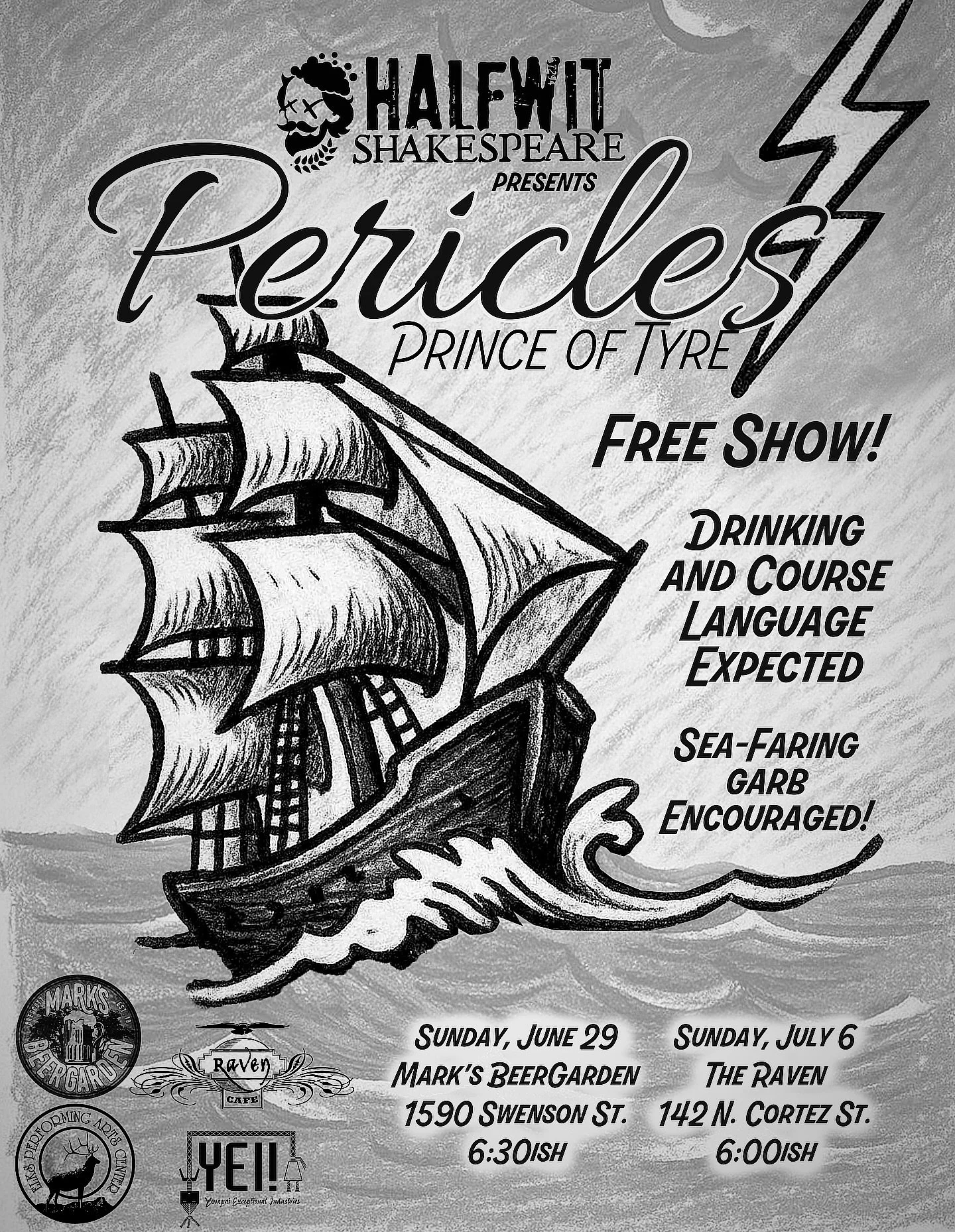 &ldquo;Drinking and coarse language expected&hellip;&rdquo;🍻
#willbewithyou #bigbeautifulbill #halfwit #pericles #shrunkdrakespeare