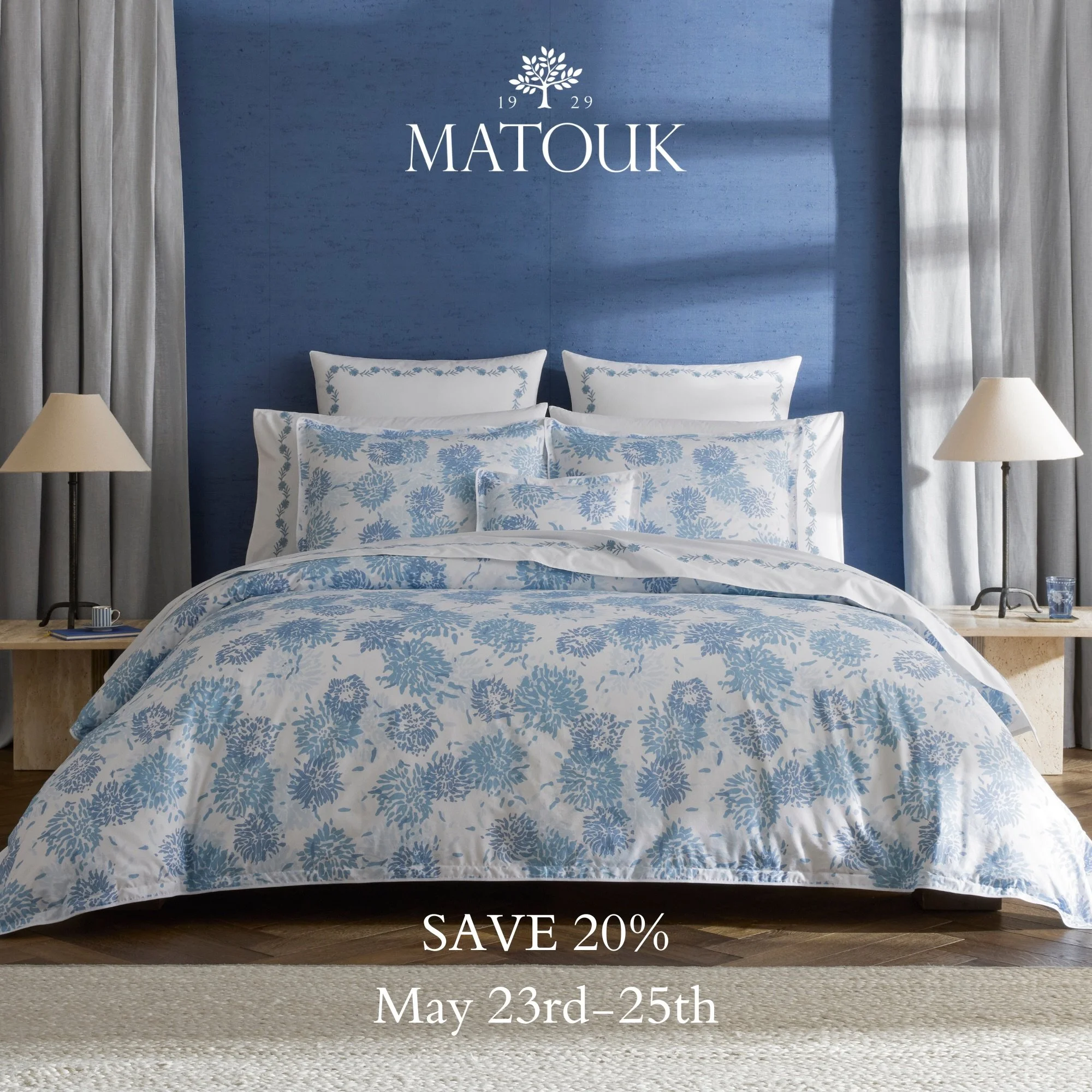 Just in time for summer! Refresh your linens and save 20% on Matouk this weekend! 🇺🇸