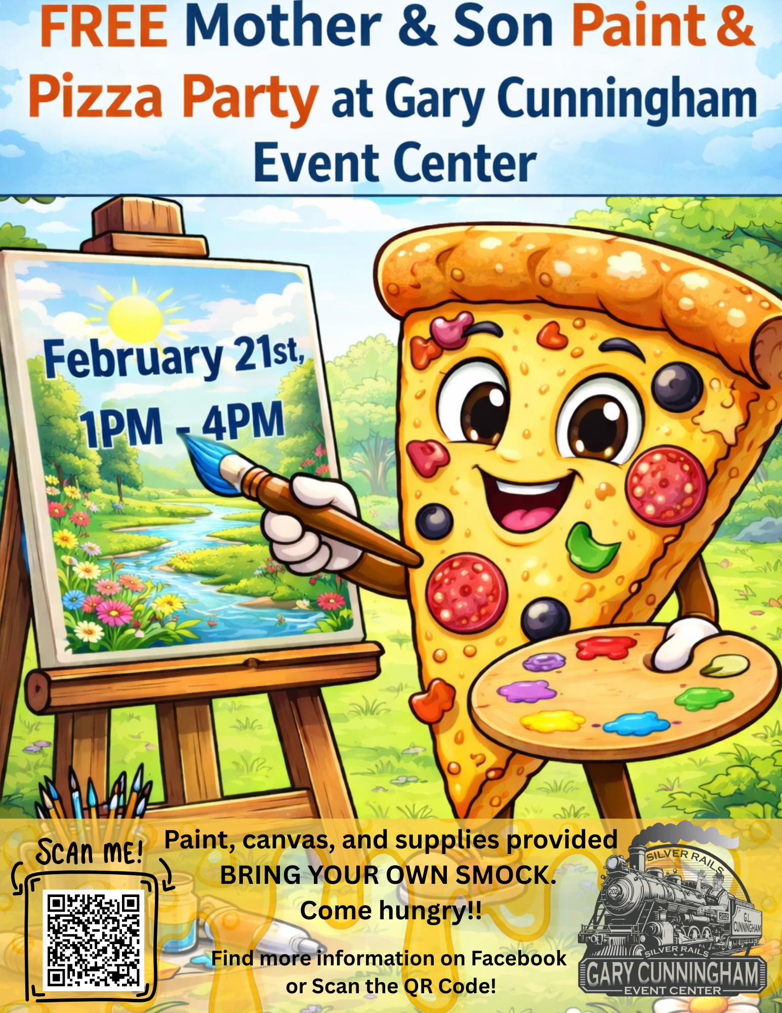 FREE Mother & Son Paint & Pizza Party