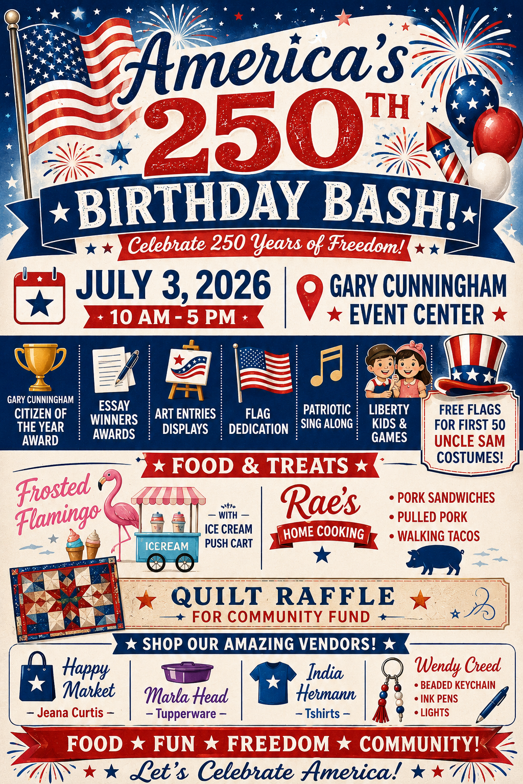 AMERICA'S 250TH BIRTHDAY BASH