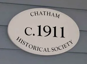 Oval sign for Chatham Historical Society with date 1911