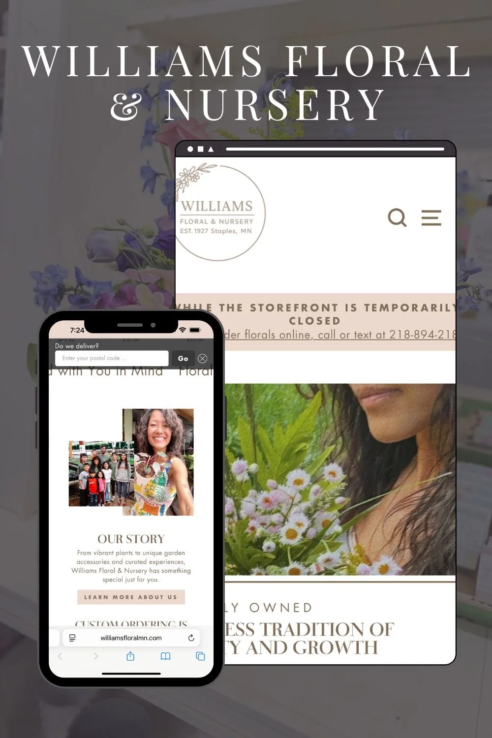 Website Design Portfolio Image Williams Floral and Nursery