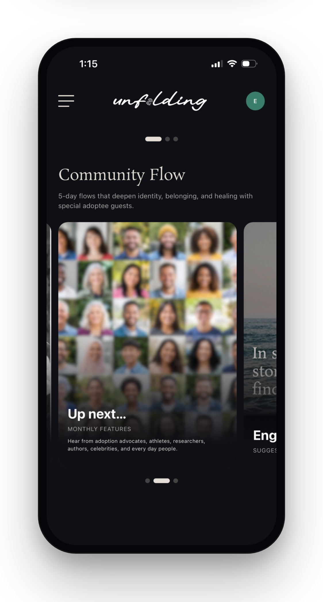 Community Flows in Unfolding, featuring monthly guests from the adoption community
