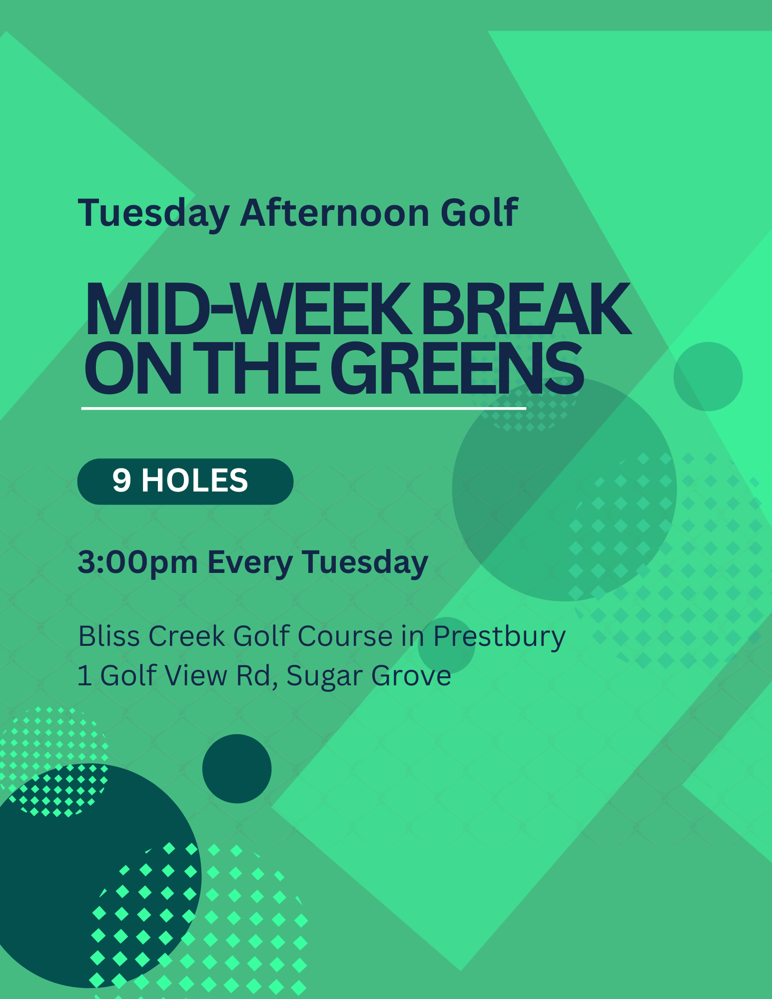Mid-Week Break on the Greens 