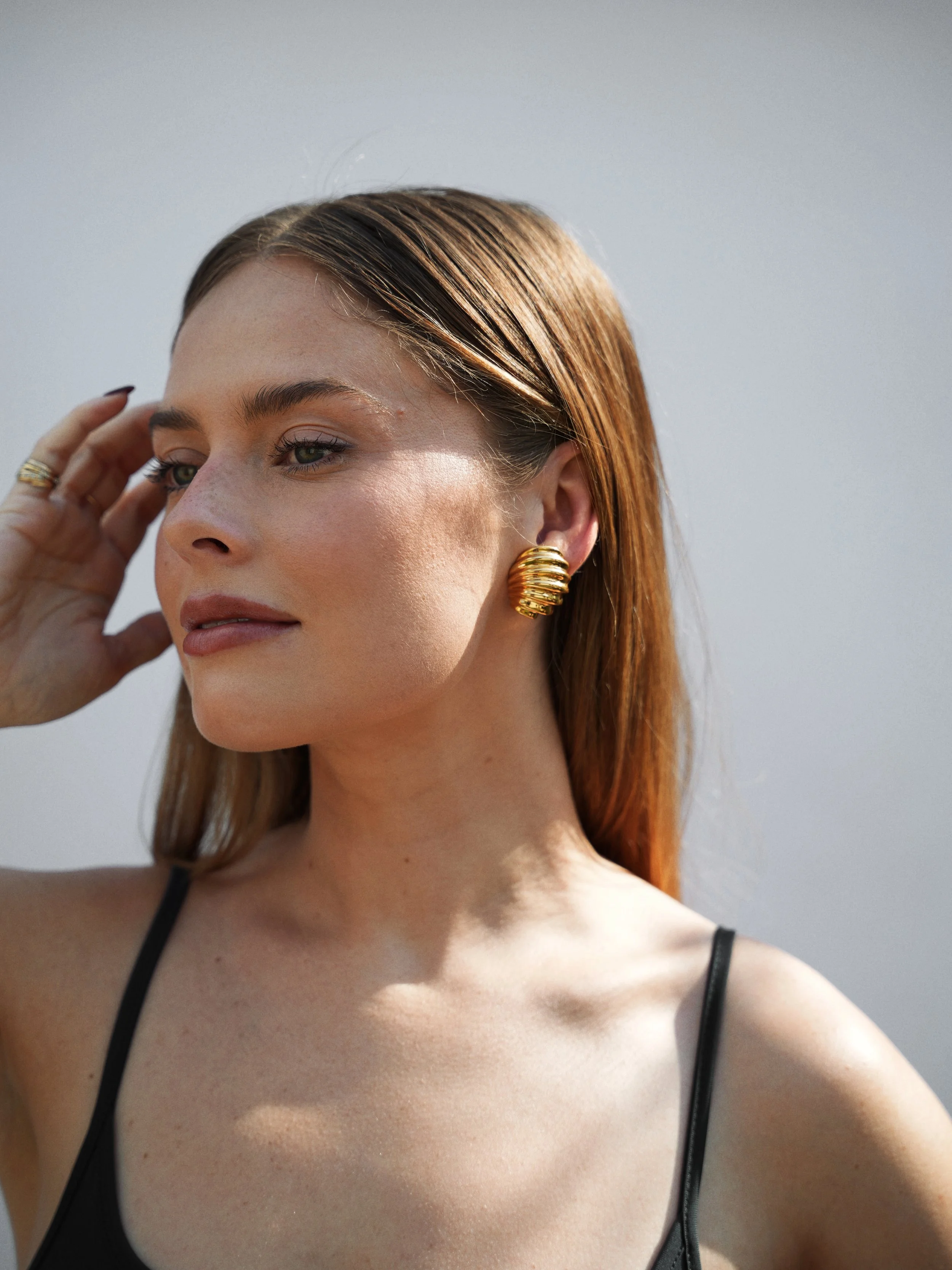 Chunky Ribbed Dome Earrings.JPG
