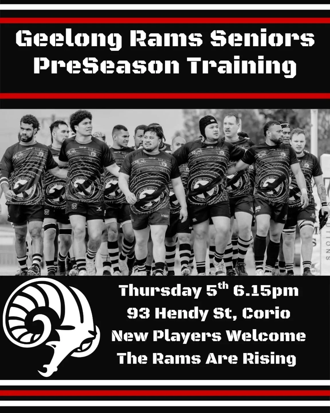 We Are Back, Rams Are Back Thursday 5th 6.15pm