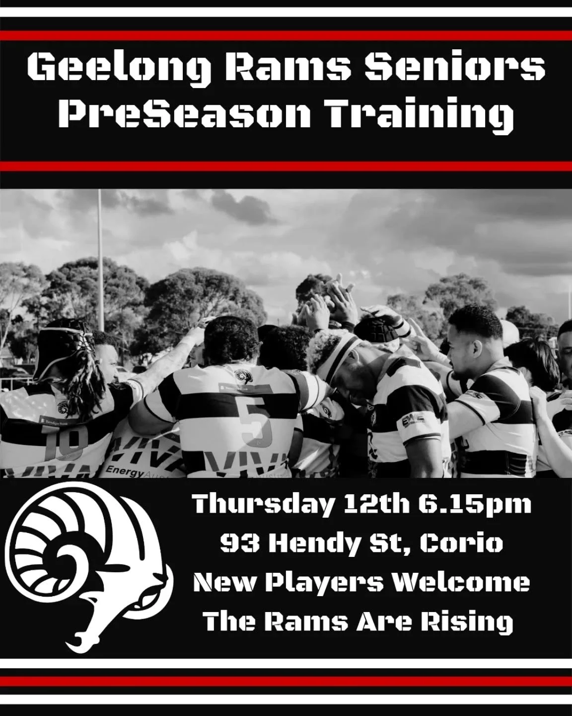 Training Tonight 6.15pm, The Running Of The Ram Is Coming!!
