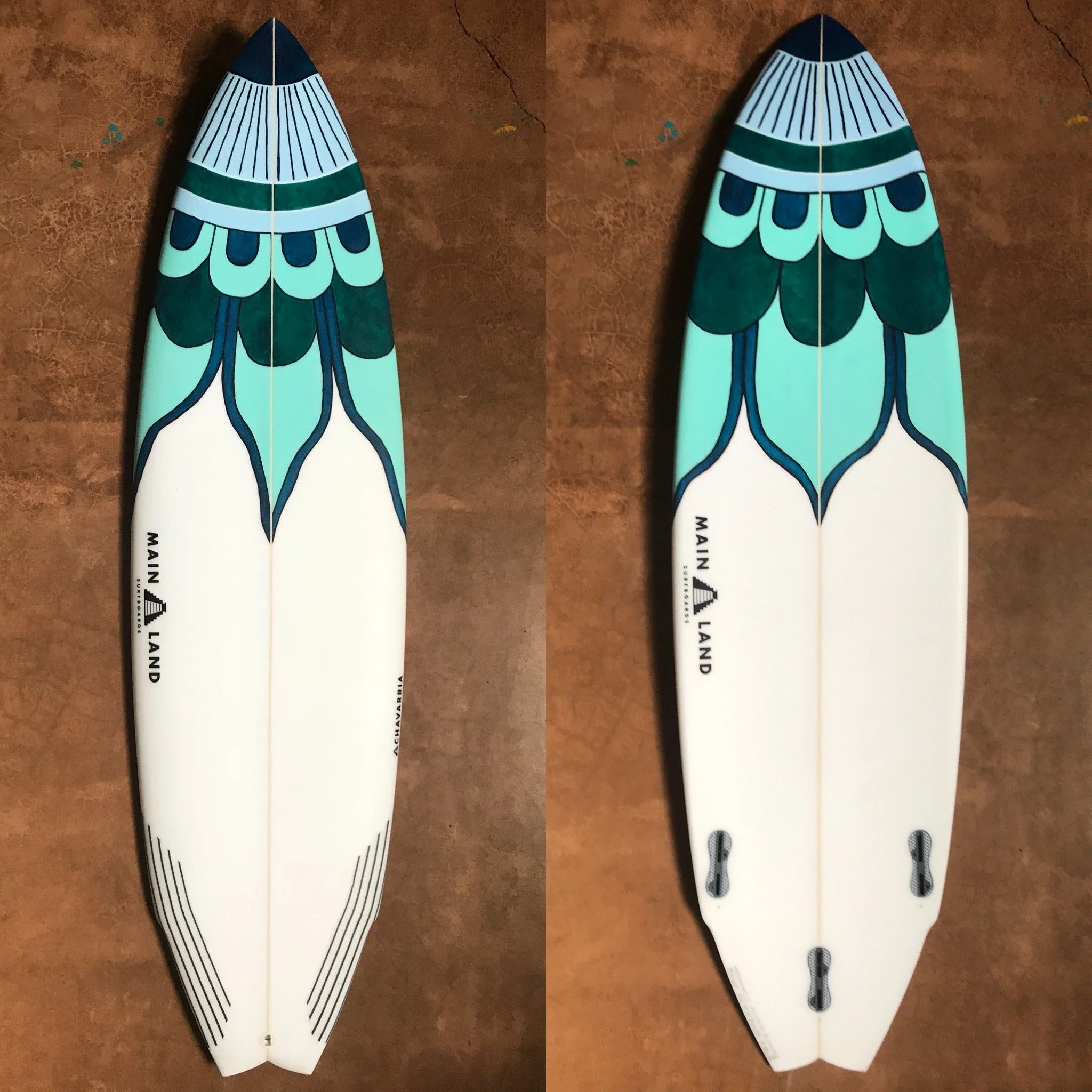 tabla de surf personalizado pintado mandala diseño 