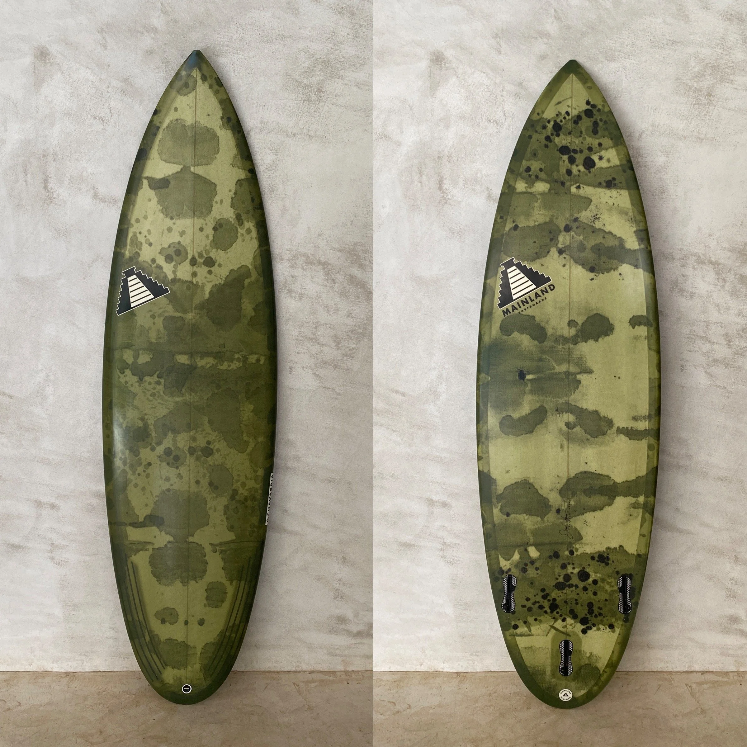 tabla de surf personalizada 4 x 4 camuflaje verde