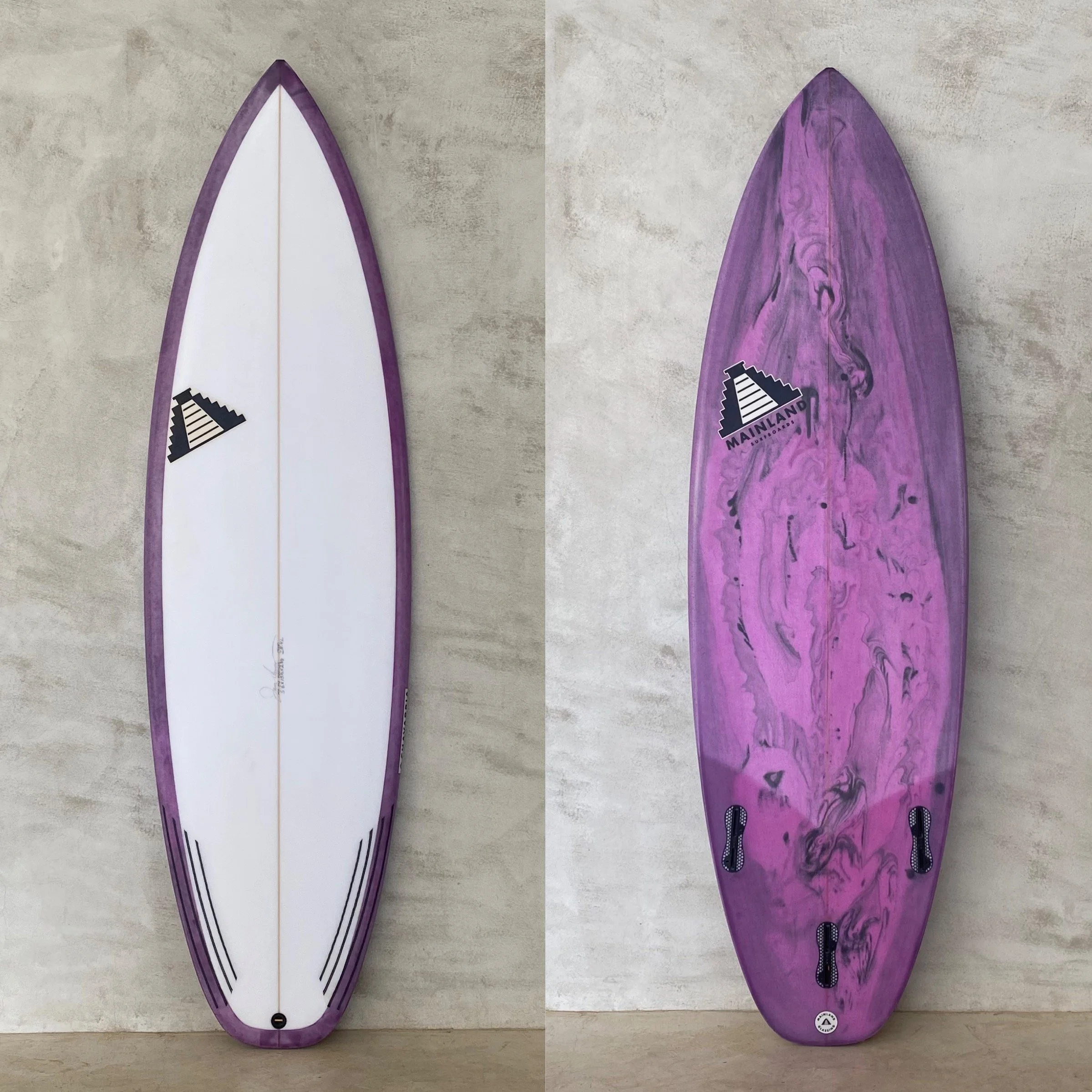 tabla de surf personalizada morada shortboard