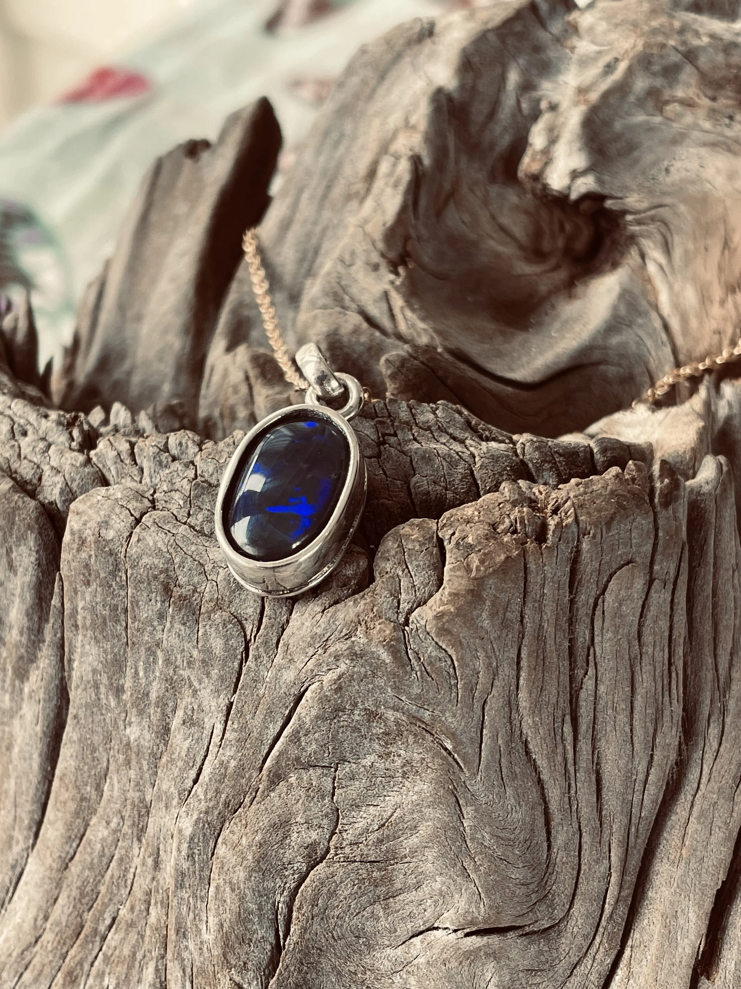 Black opal pendant