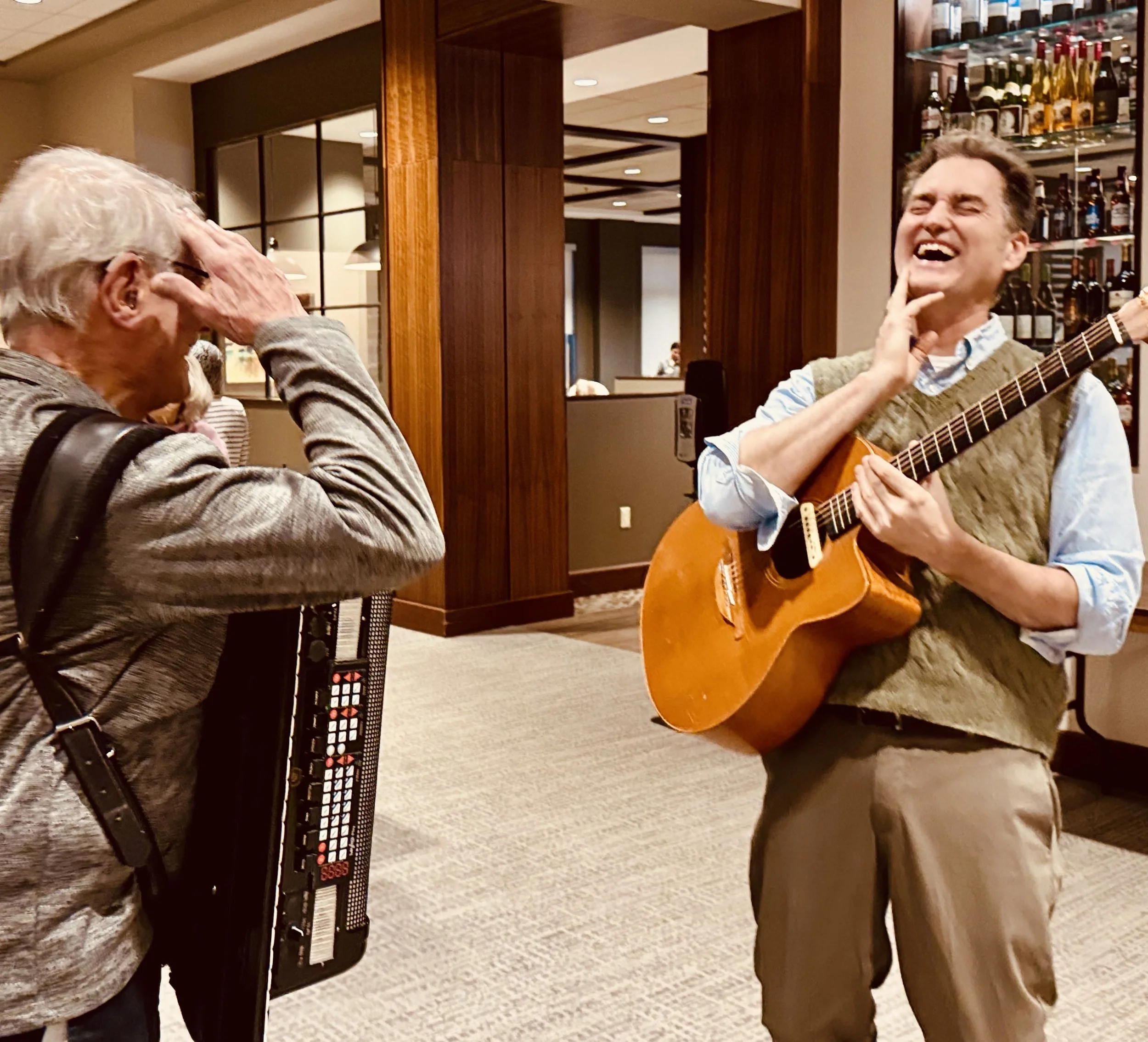 The Accidental Gentlemen performing live acoustic music in Peabody Danvers Brookby Village