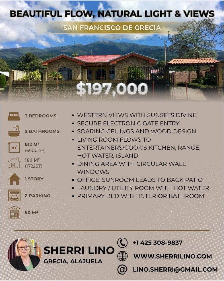 NEW ON THE MARKET

https://share.remax-ccamls.com/show/4334/400274334001

Comfort, Function, Flow and Views in this 3 bed/2 bath one level 160 sm (1722sf) home. Western views with sunsets divine. Secure electronic gate entry to the property. Enter to