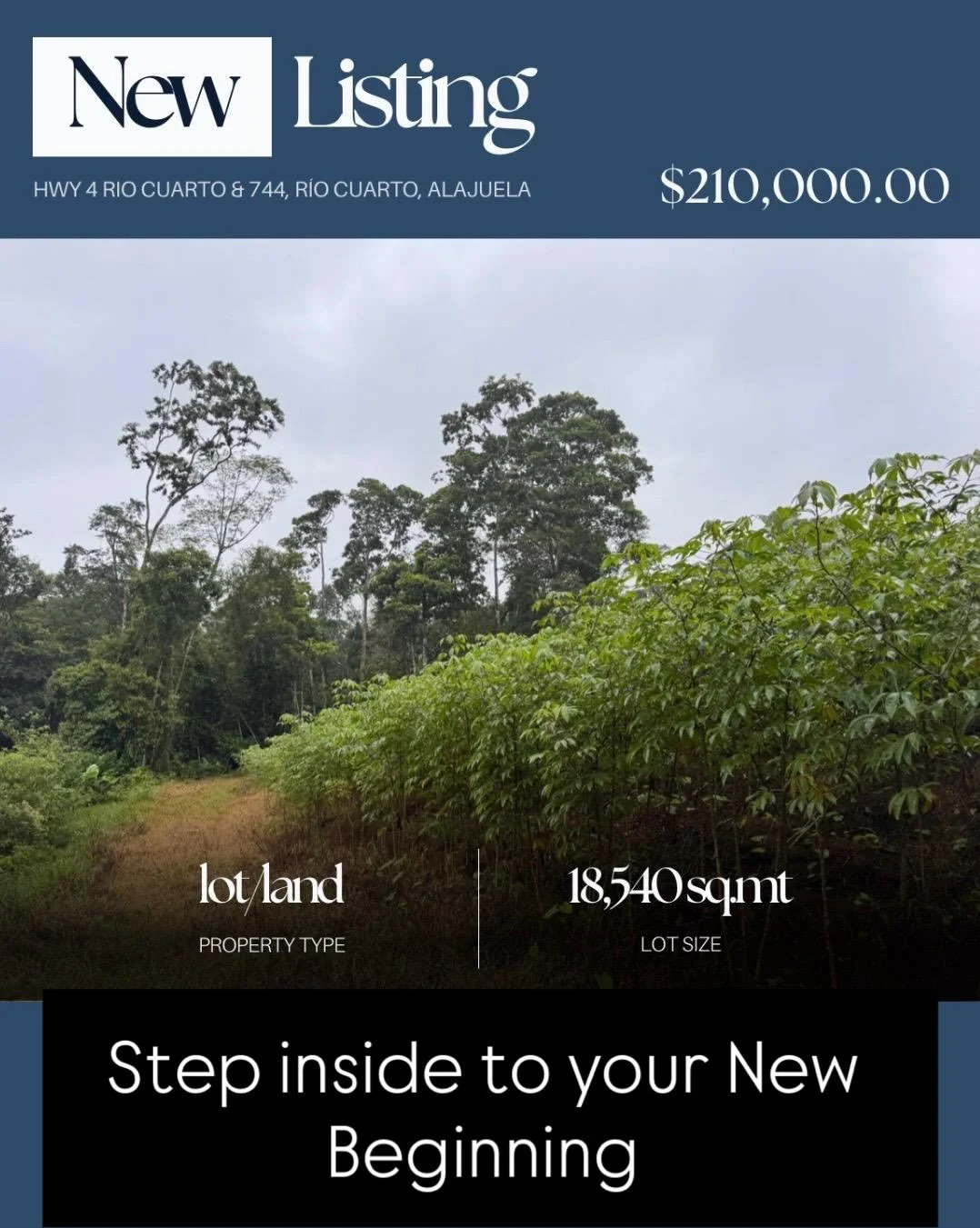 **4.6 Acres of Opportunity in R&iacute;o Cuarto** Located just off Highway 4 near Highway 744, this 18,540 m&sup2; (4.6-acre)** property offers incredible potential in one of the region&rsquo;s fastest-growing areas. Municipality says for 6&ndash;10 