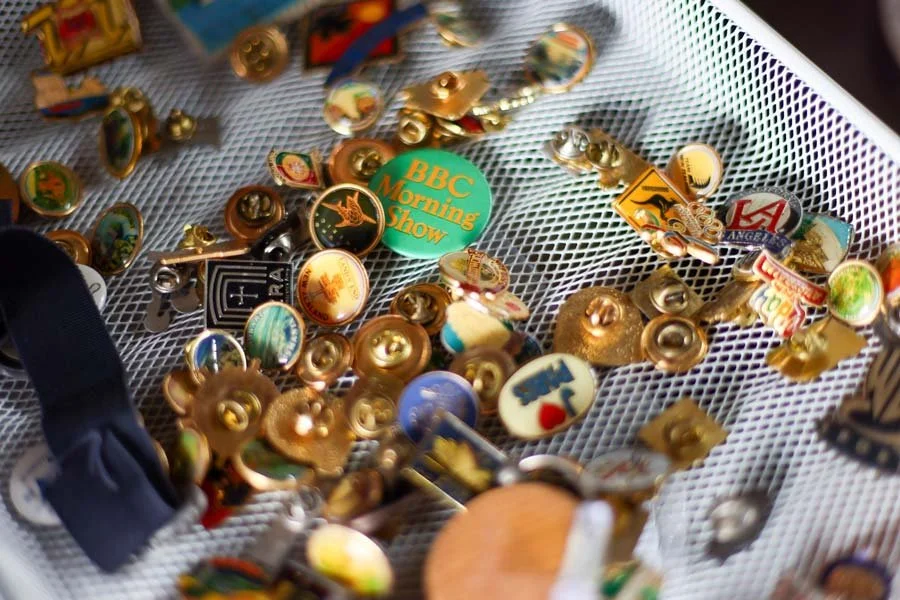 Collection of gold clothing pins