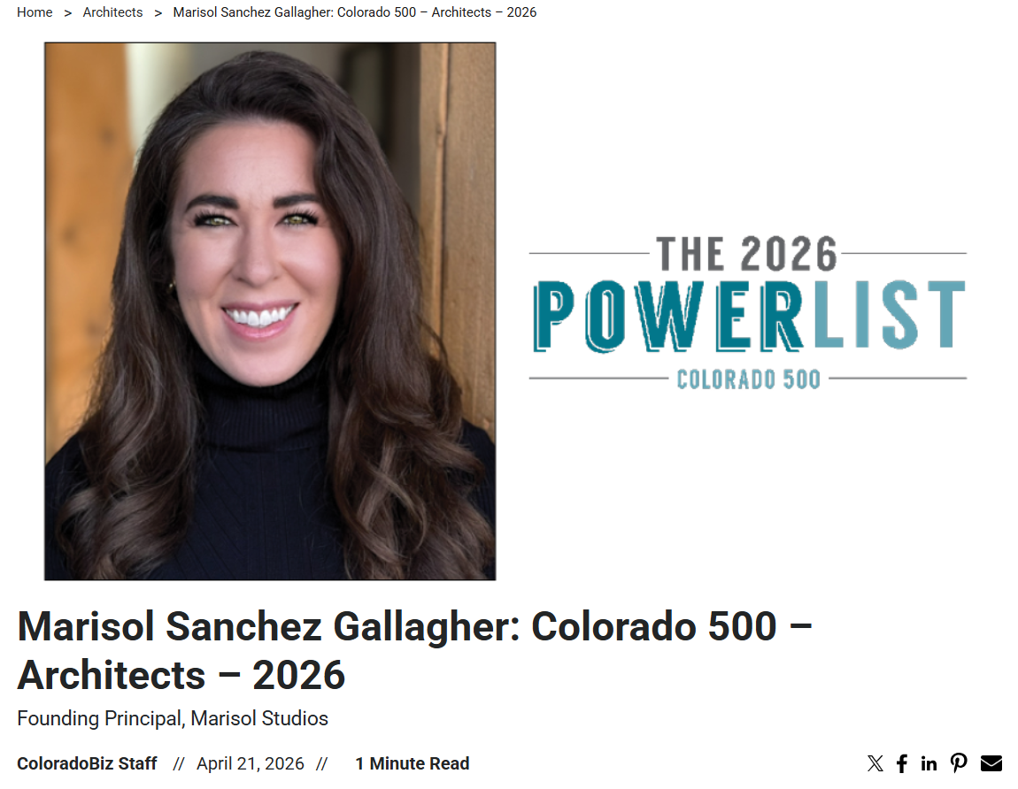 Marisol Gallagher Named to ColoradoBiz Colorado 500 Architects List for 2026