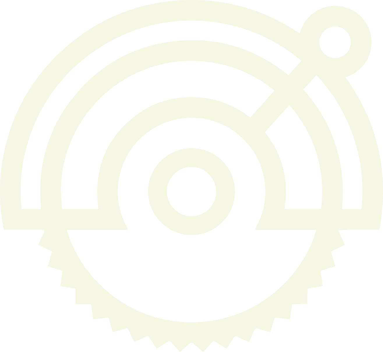 A circular saw blade with inner and outer teeth, and a black background.