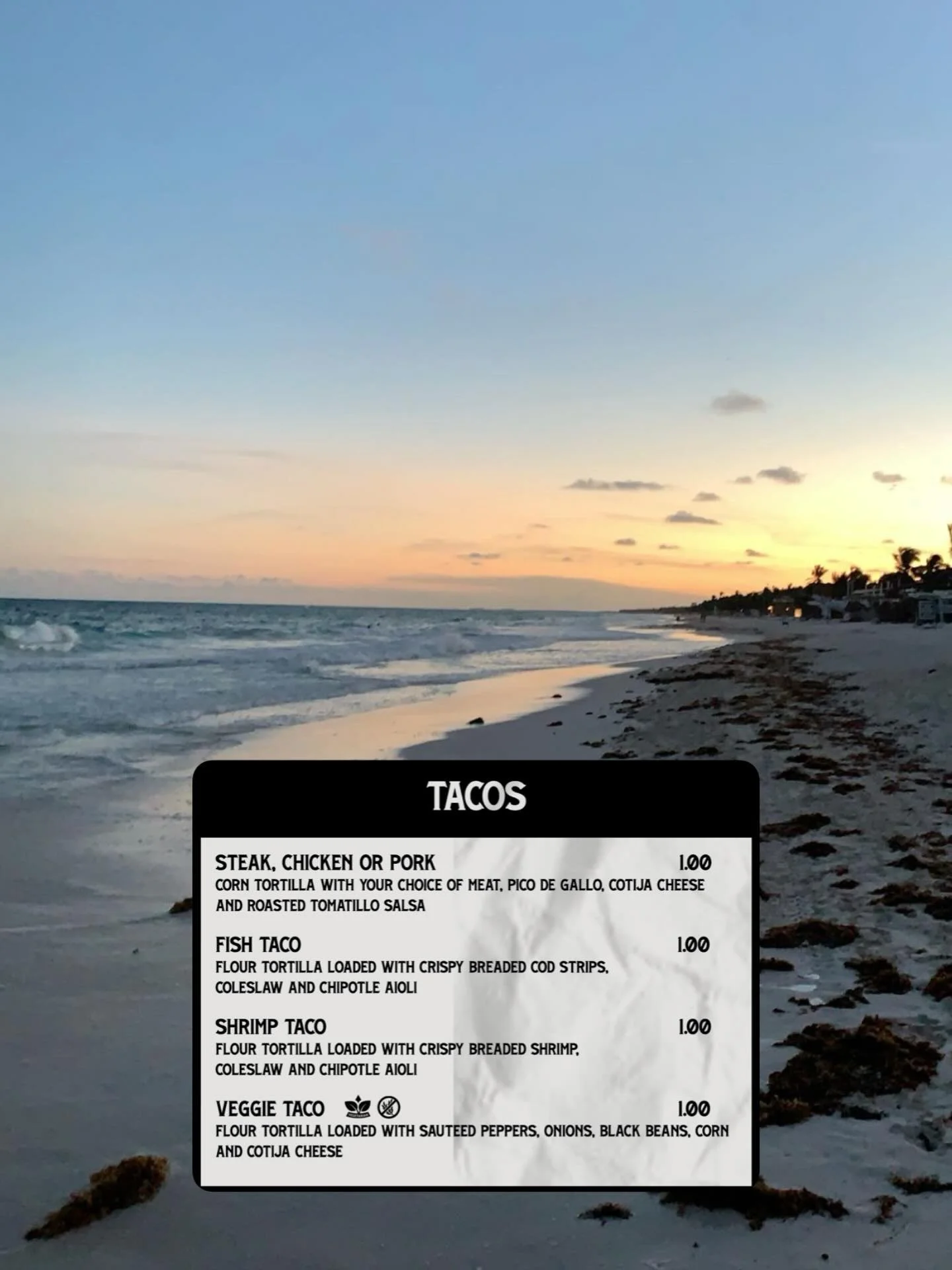 $1 Tacos Every Tuesday!

🌮🔥😎