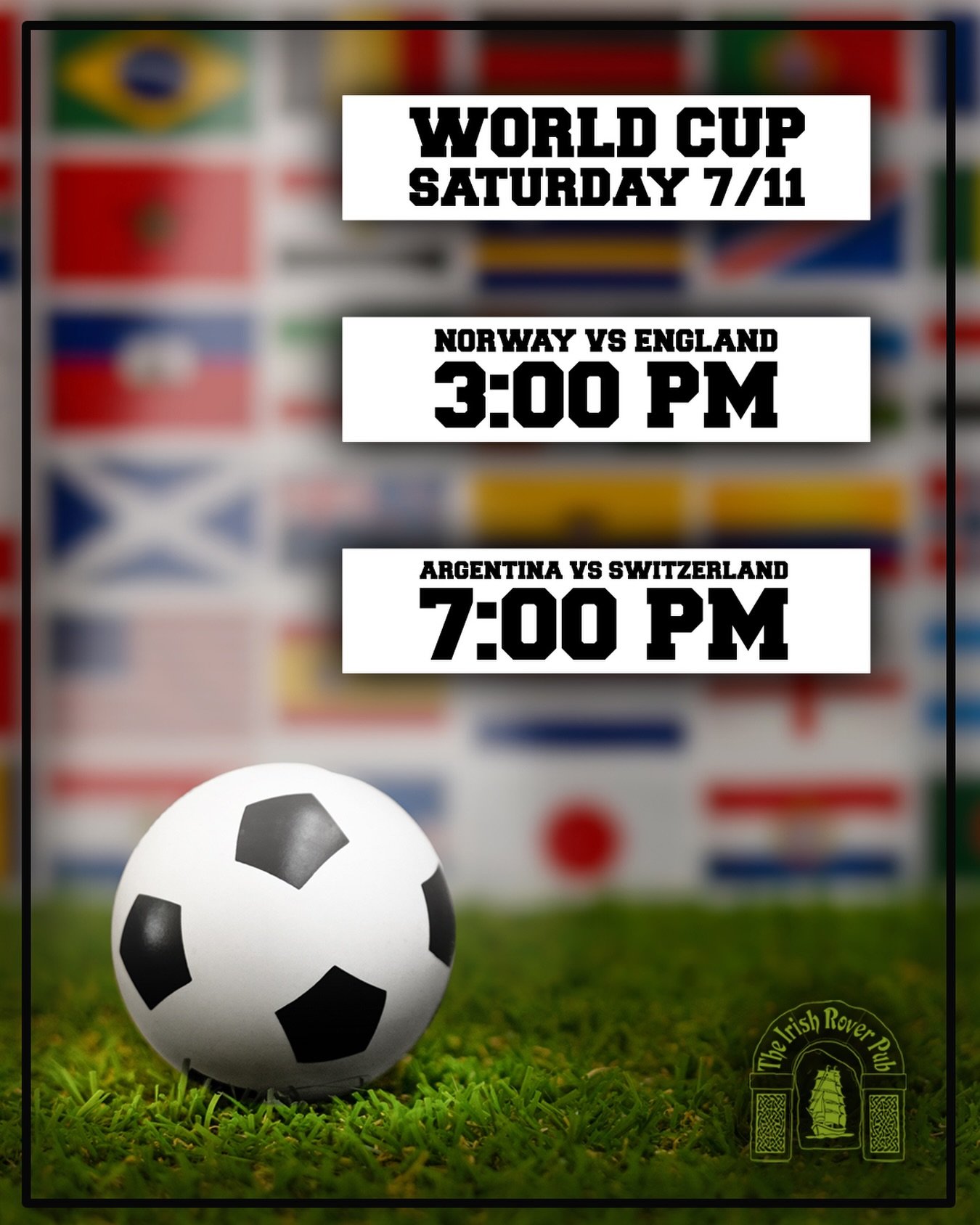 World Cup Saturday! $10 pizzas all day, Brunch and Bottomless Mimosas from 10am-2pm.