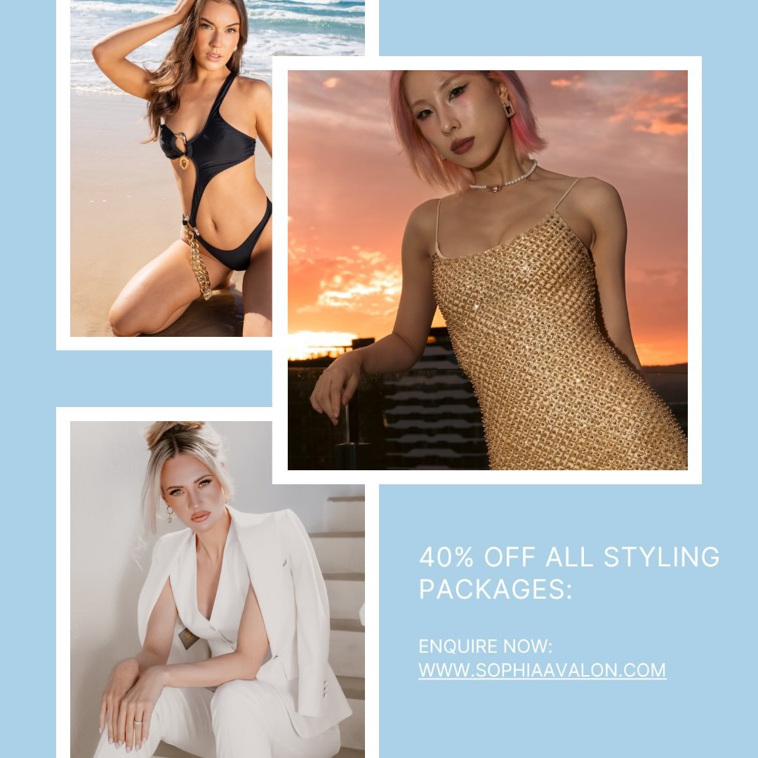 40% off Personal &amp; Editorial Styling Packages!! 🩵💝⁣
⁣
View available packages on my website, link in bio! ⁣
DM or use any enquiry form on the website to start. ⁣
Offer ends 9.4.26⁣
⁣
This offer includes:⁣
All Personal and Editorial Styling Pack