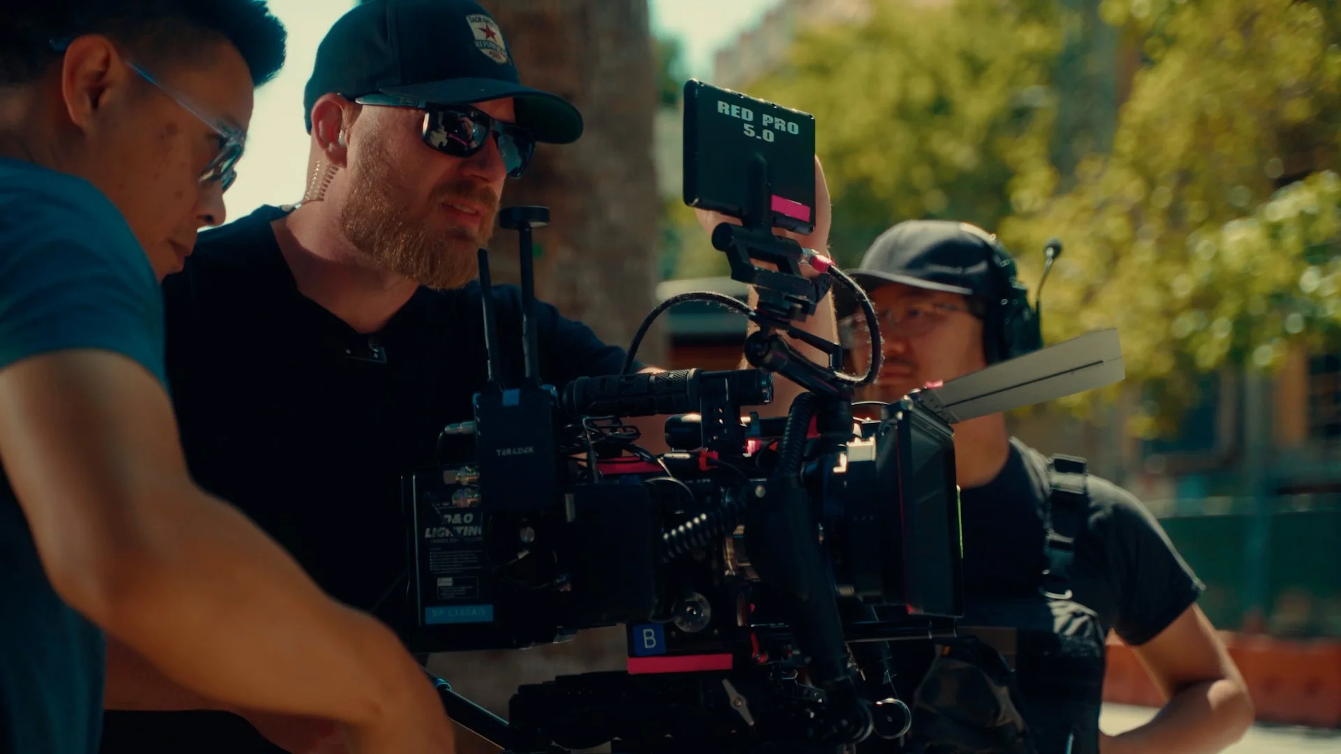 This is Jason Elam, Sacramento, California based freelance Camera Operator and Cinematographer collaborating with crew members and using a Black Magic Cinema Camera and EasyRig.