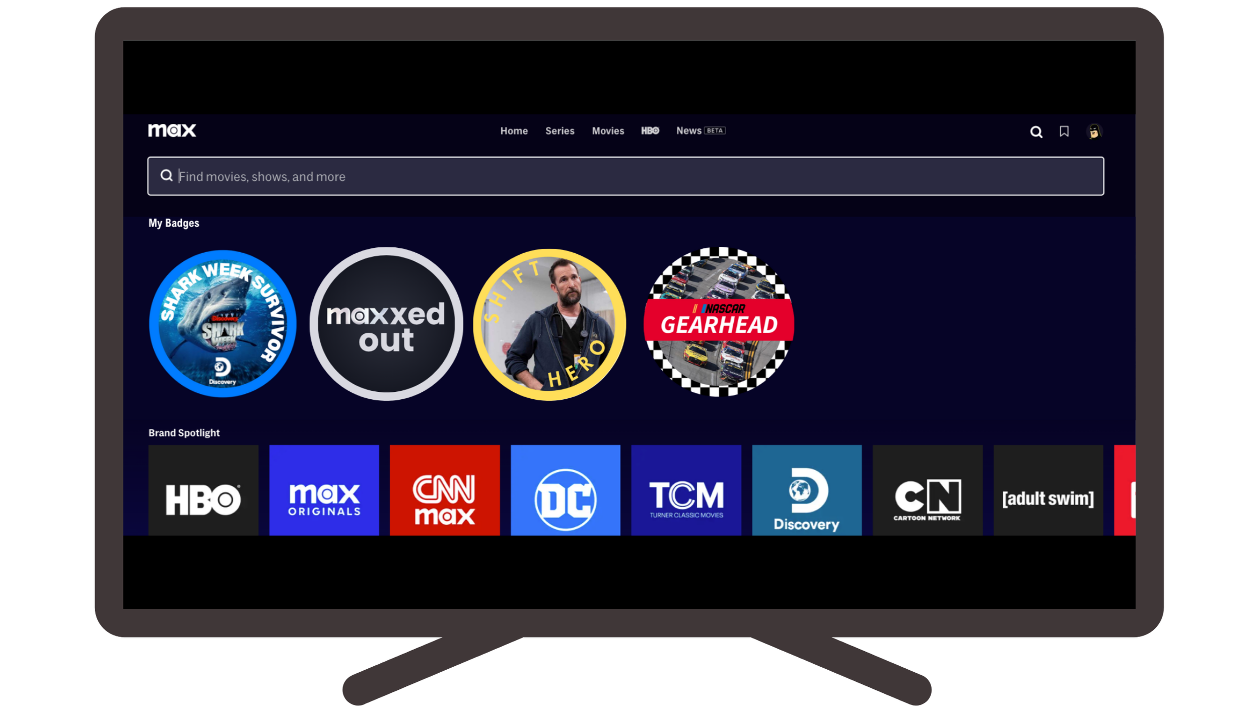 Streamers can earn badges that will be displayed on the landing page of their Max interface.