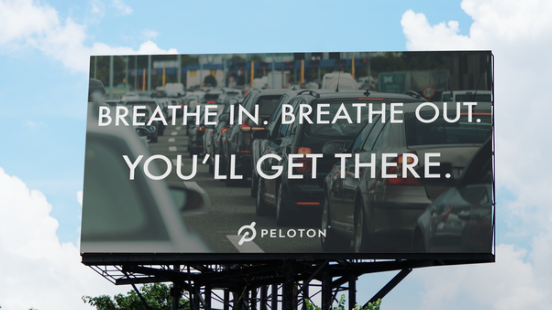 Billboards in high traffic areas encourage meditation breaks on the go
