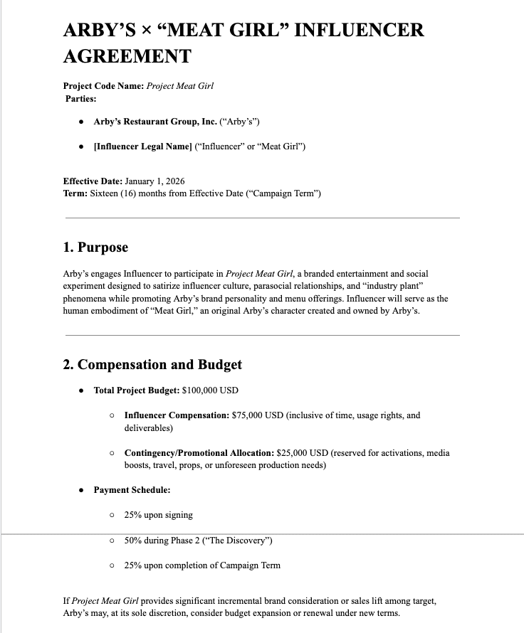 Drafted up a contract