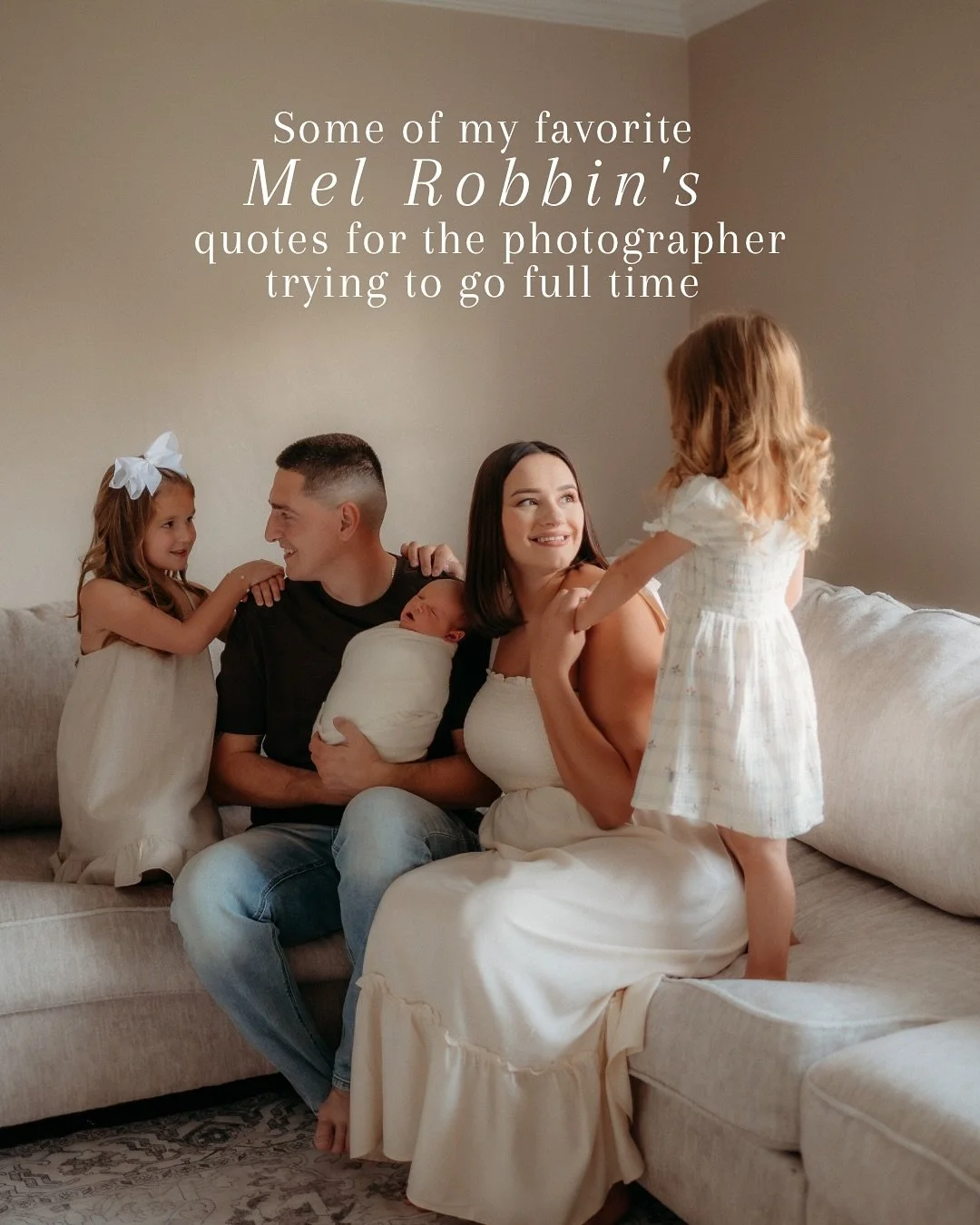 Some of my favorite Mel Robbin's quotes for the photographer trying to go full time. Save these for when you need a simple reminder 🫶🏼

#photographers #photographer #motivation #womeninbusiness #womenownedsmallbusiness