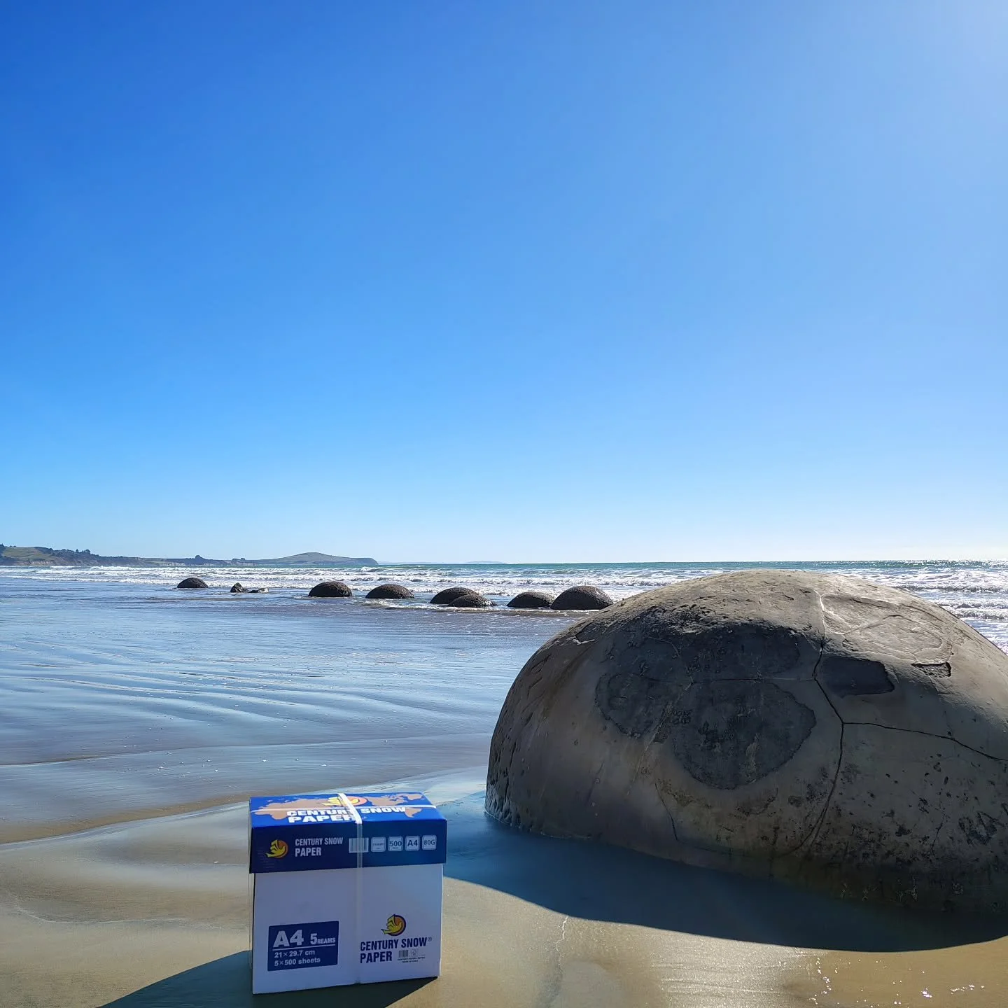 📍 Moeraki Boulders, Otago
🪨 Timeless formations, flawless prints! 📄✨

Scattered along the sands of Koekohe Beach, the Moeraki Boulders have stood the test of time&mdash;shaped by nature over millions of years. Their smooth, spherical forms are a r