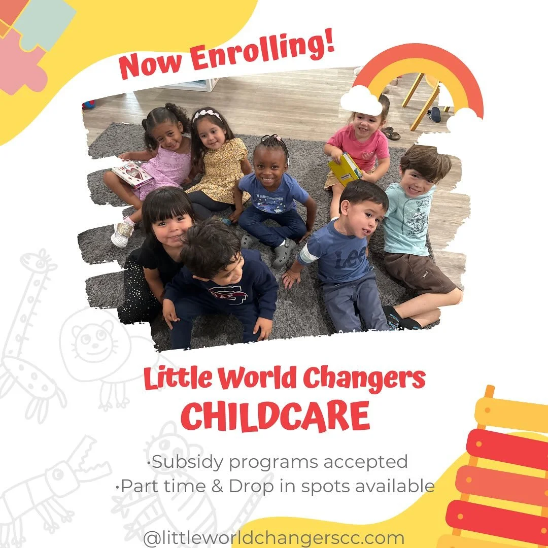 🌟Exciting news, parents! 🌟
We have openings for part-time 
care and drop-ins! 🎉

At Little World Changers Childcare, we welcome infants through preschoolers into a fun, faith-filled, and loving environment where every child shines bright! 

🍎 Mea