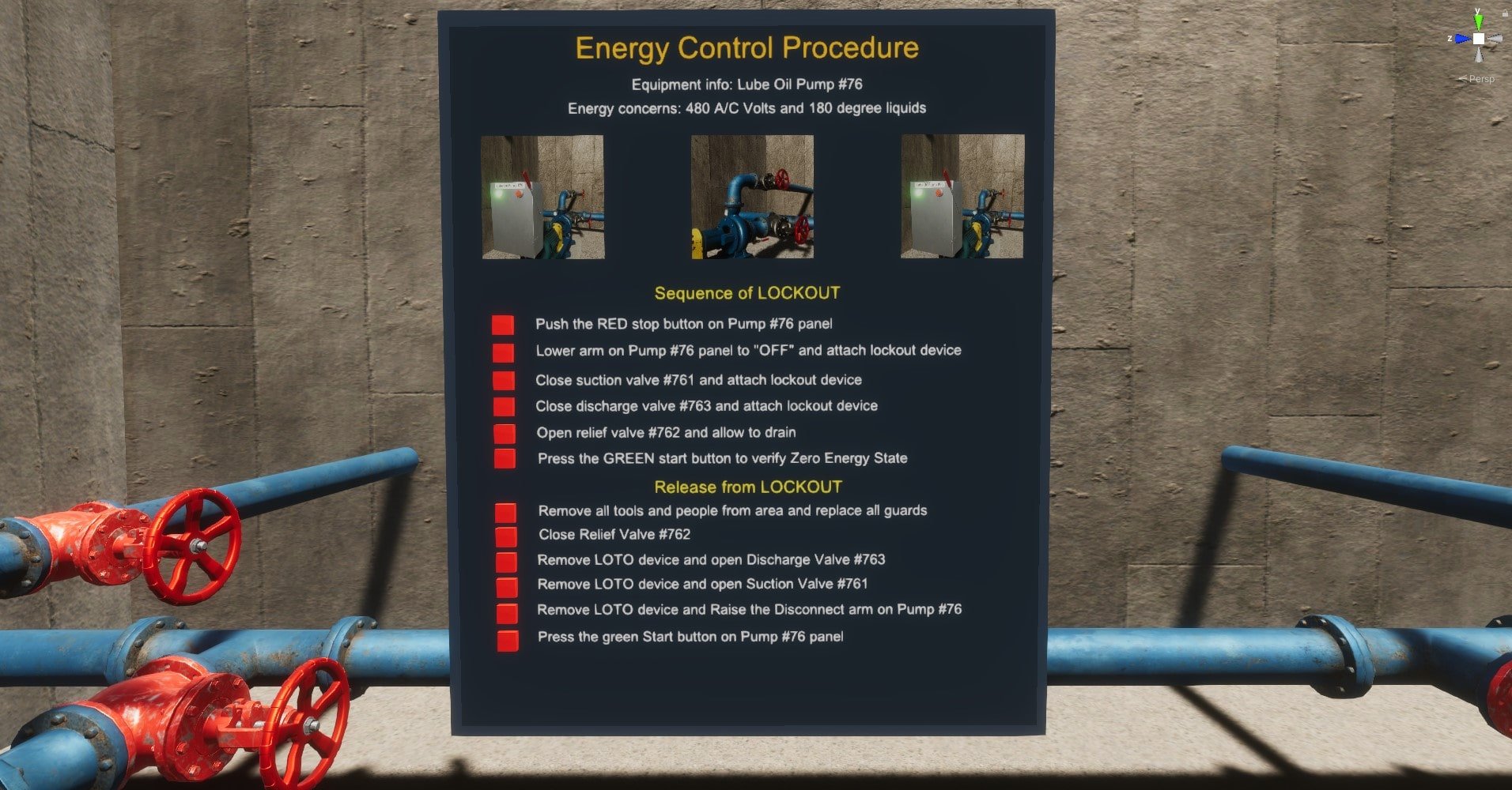 Energy control procedure