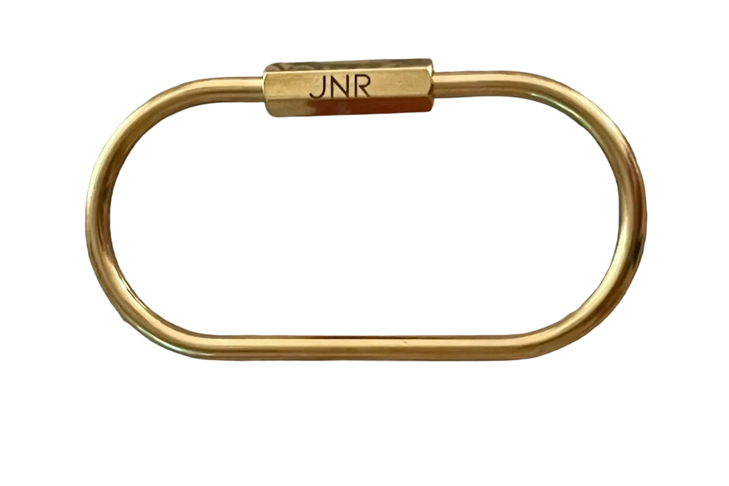 Engraved mini brass locking keyring